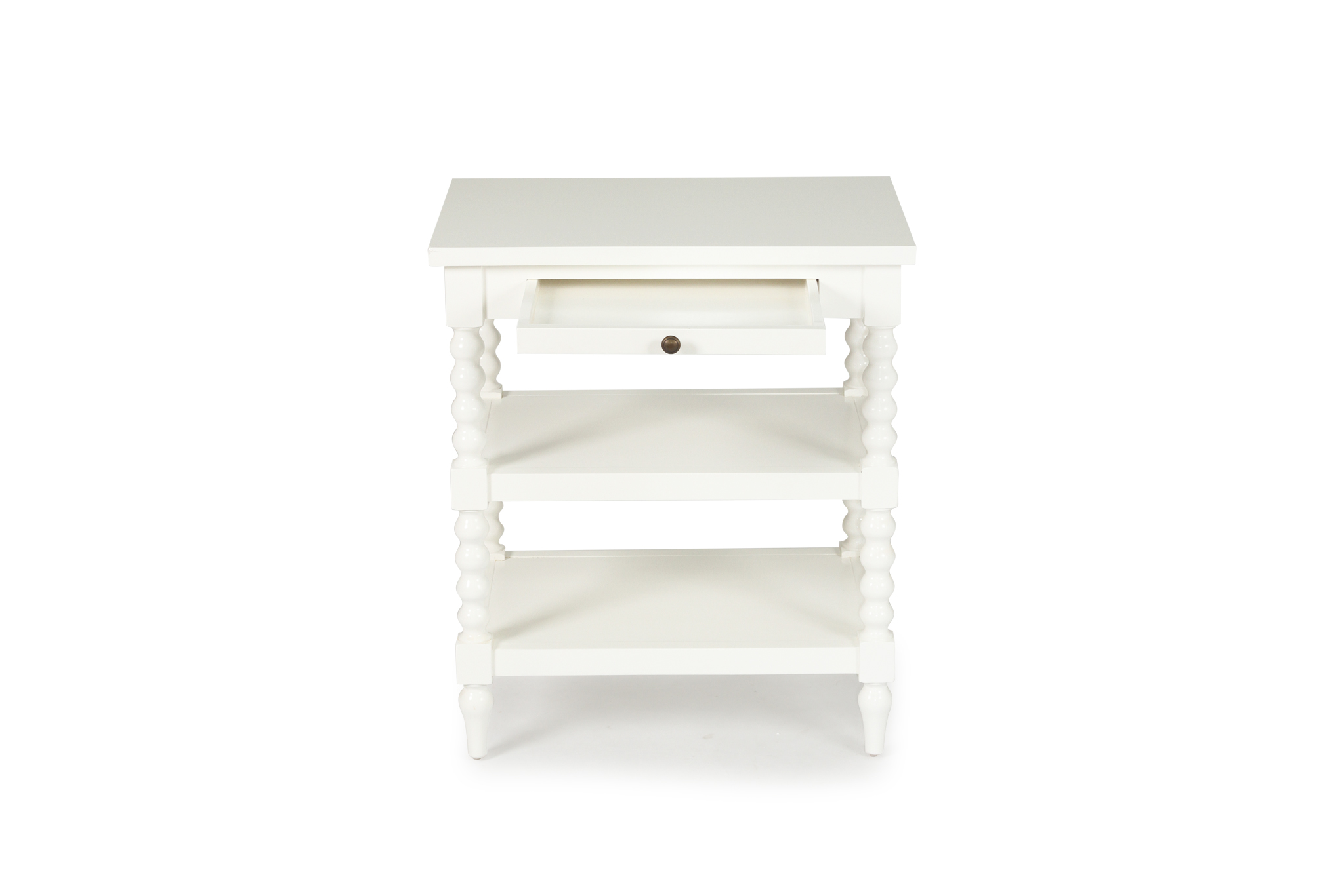 Stradbroke Bobbin Bedside Table - White - Image 6