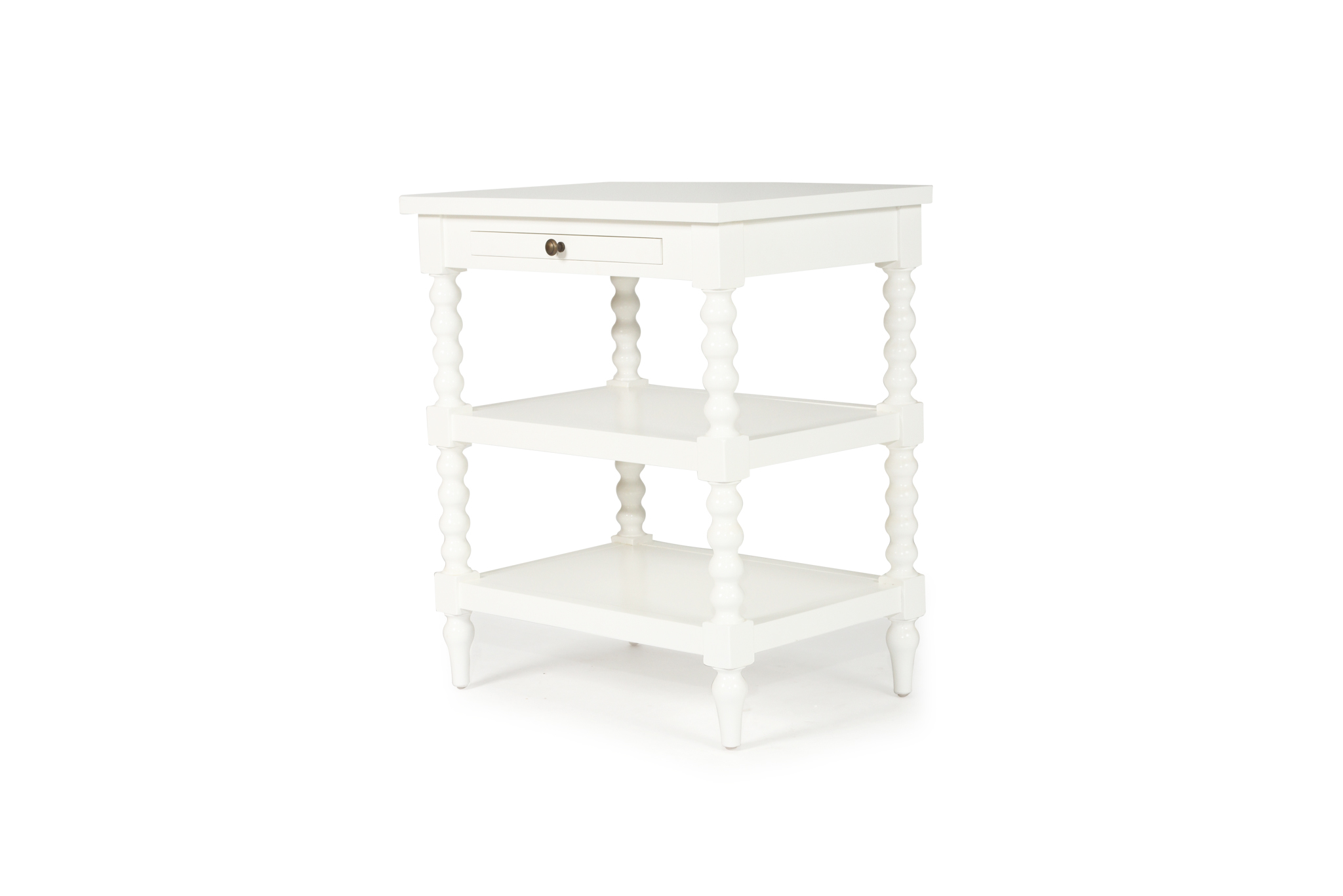 Stradbroke Bobbin Bedside Table - White - Image 2