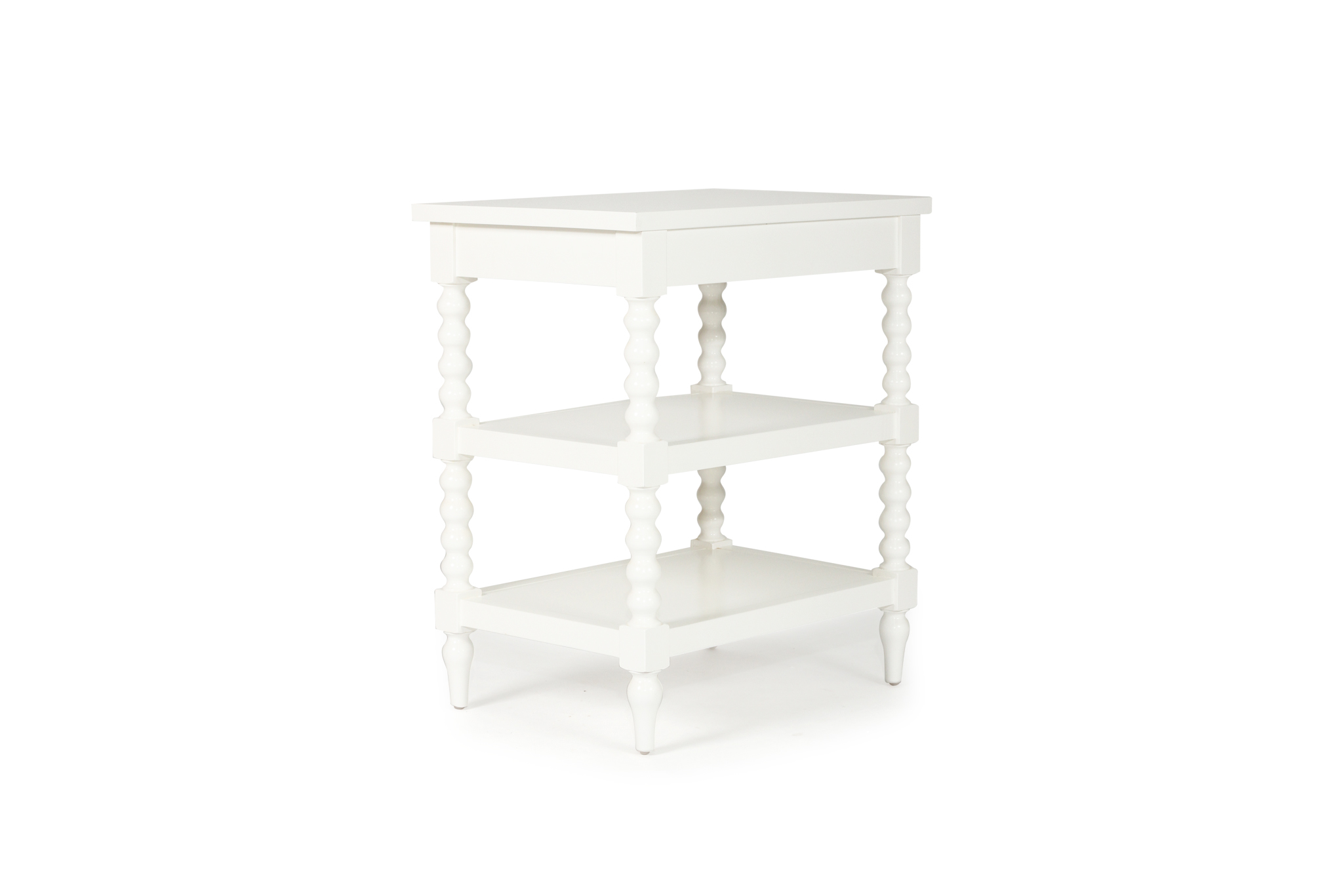 Stradbroke Bobbin Bedside Table - White - Image 4