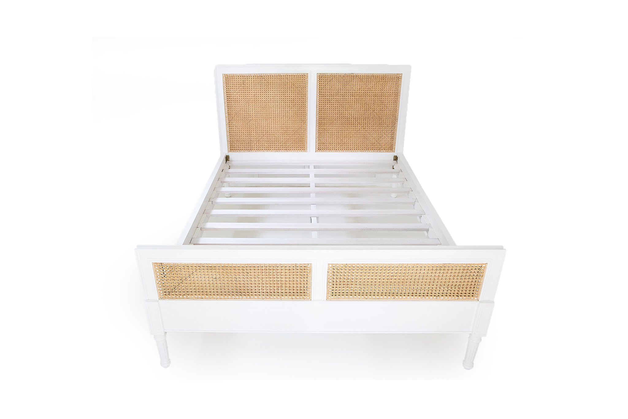 Hamilton Cane Bed - Queen Size - White - Image 8