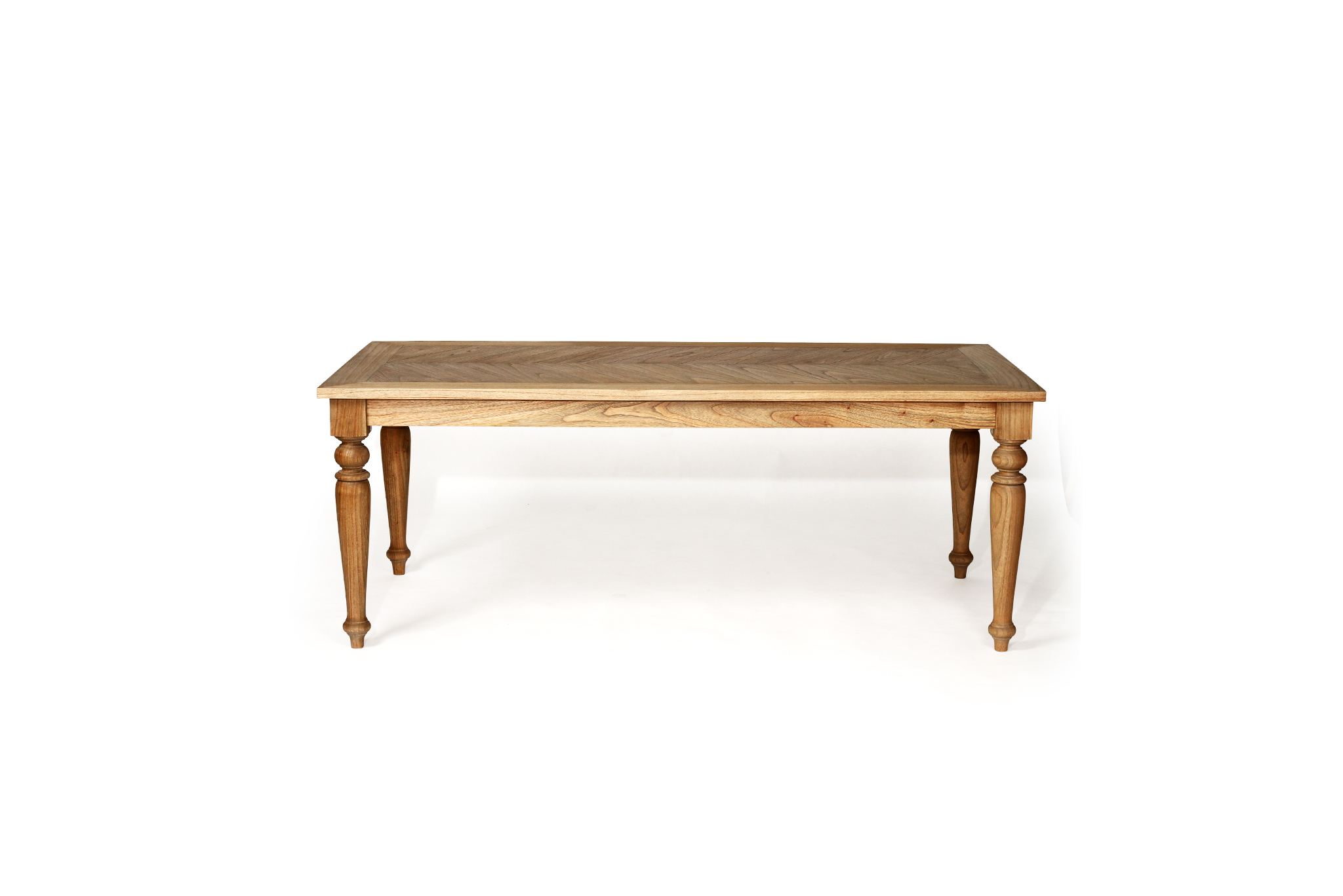 Byron Old Wood Dining Table - 1.8m (Solid Herringbone Top) - Image 3