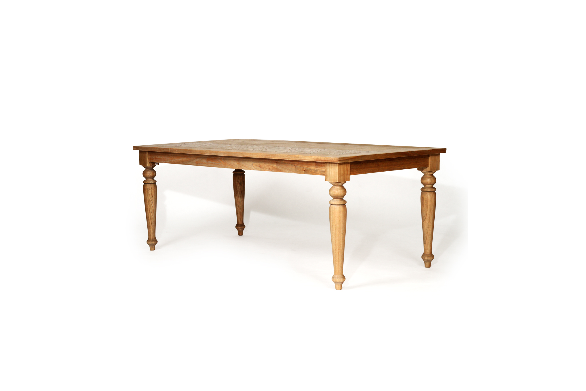 Byron Old Wood Dining Table - 1.8m (Solid Herringbone Top) - Image 4
