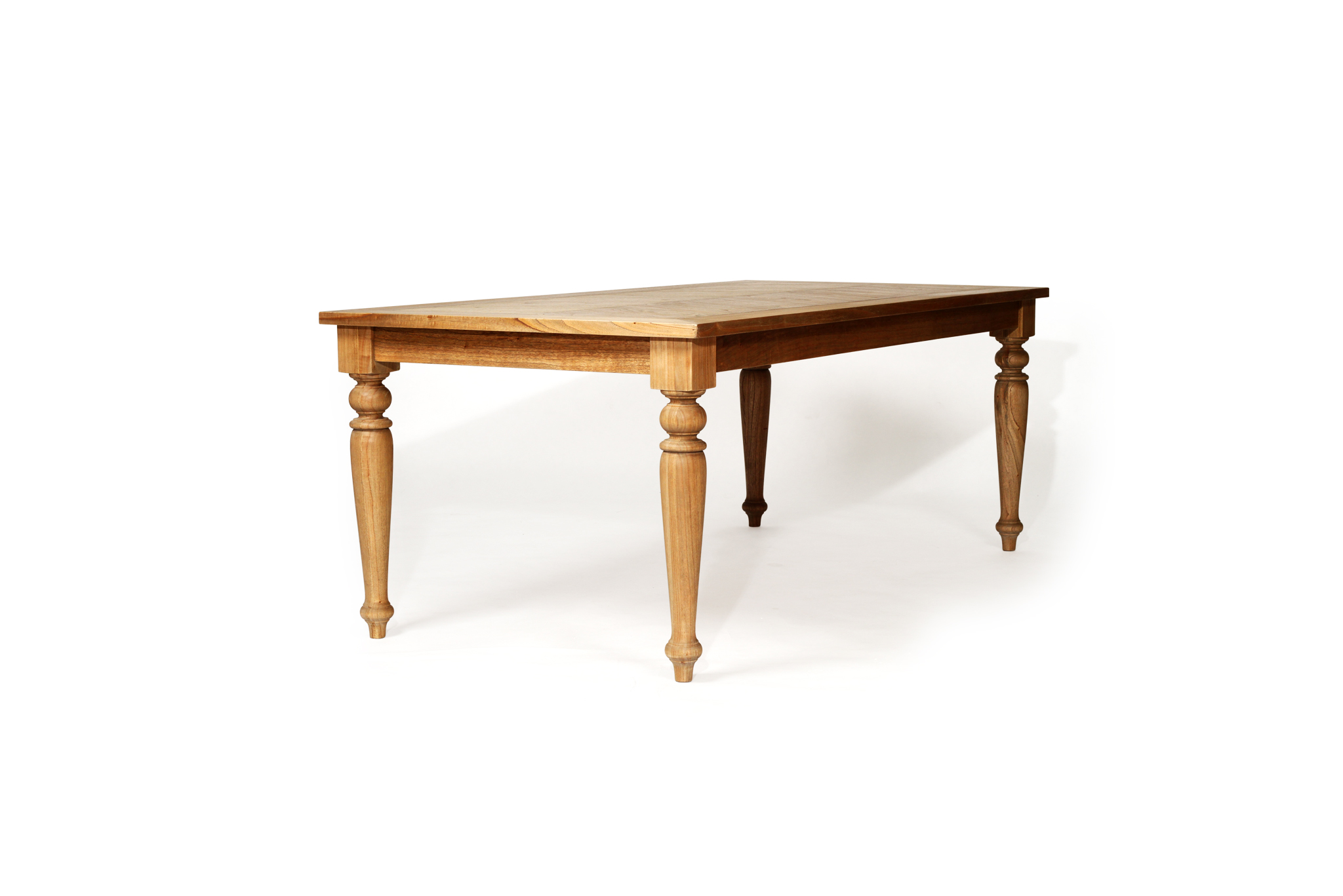 Byron Old Wood Dining Table - 1.8m (Solid Herringbone Top) - Image 6