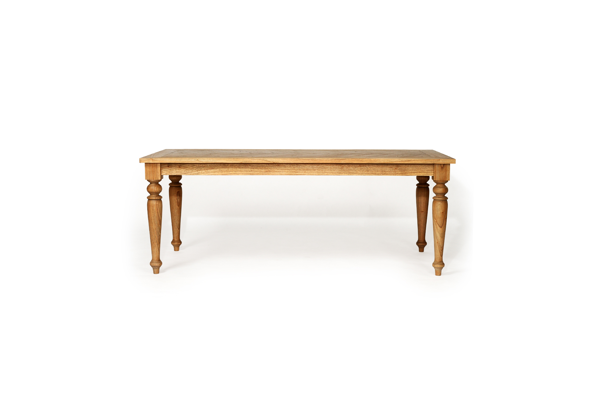 Byron Old Wood Dining Table - 1.8m (Solid Herringbone Top) - Image 7