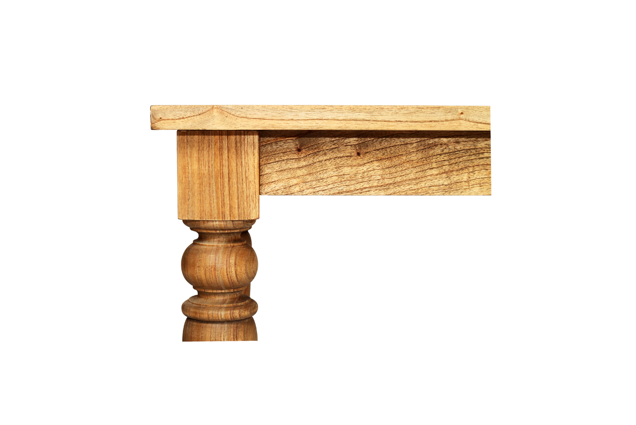 Byron Old Wood Dining Table - 1.8m (Solid Herringbone Top) - Image 8