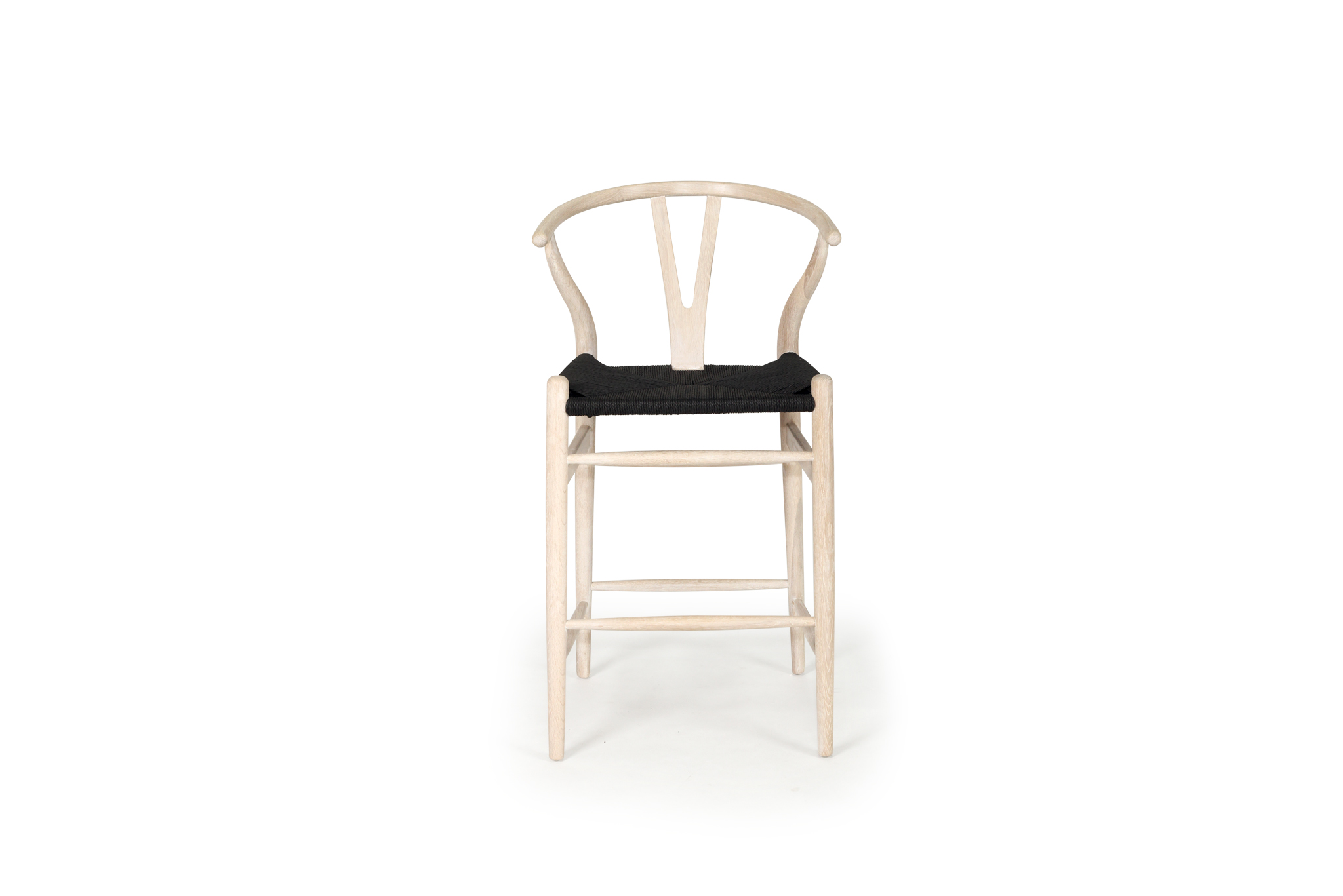 Wishbone Counter Stool - White Coastal Oak with Charcoal Cord - Image 8