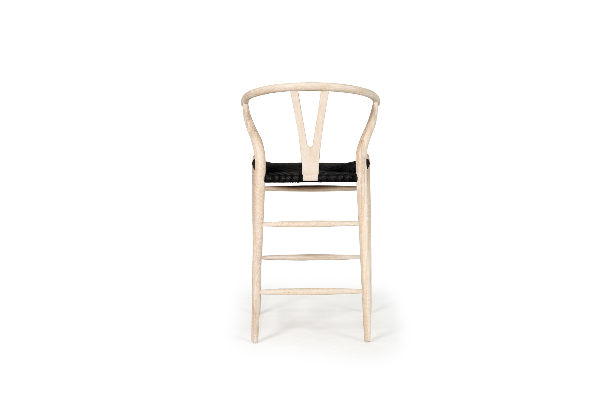 Wishbone Counter Stool - White Coastal Oak with Charcoal Cord - Image 5