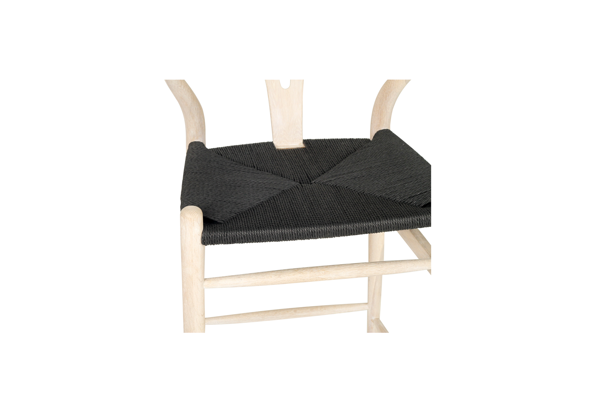 Wishbone Counter Stool - White Coastal Oak with Charcoal Cord - Image 6