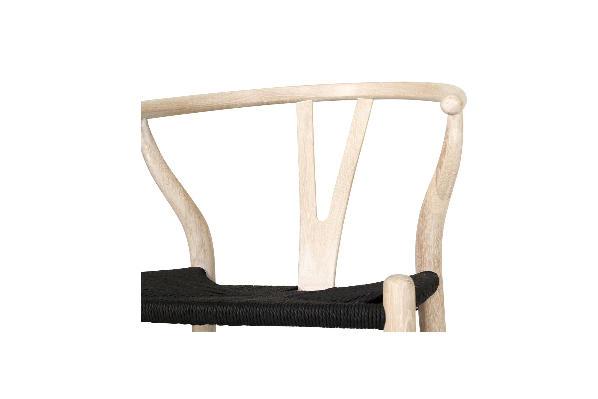 Wishbone Counter Stool - White Coastal Oak with Charcoal Cord - Image 7