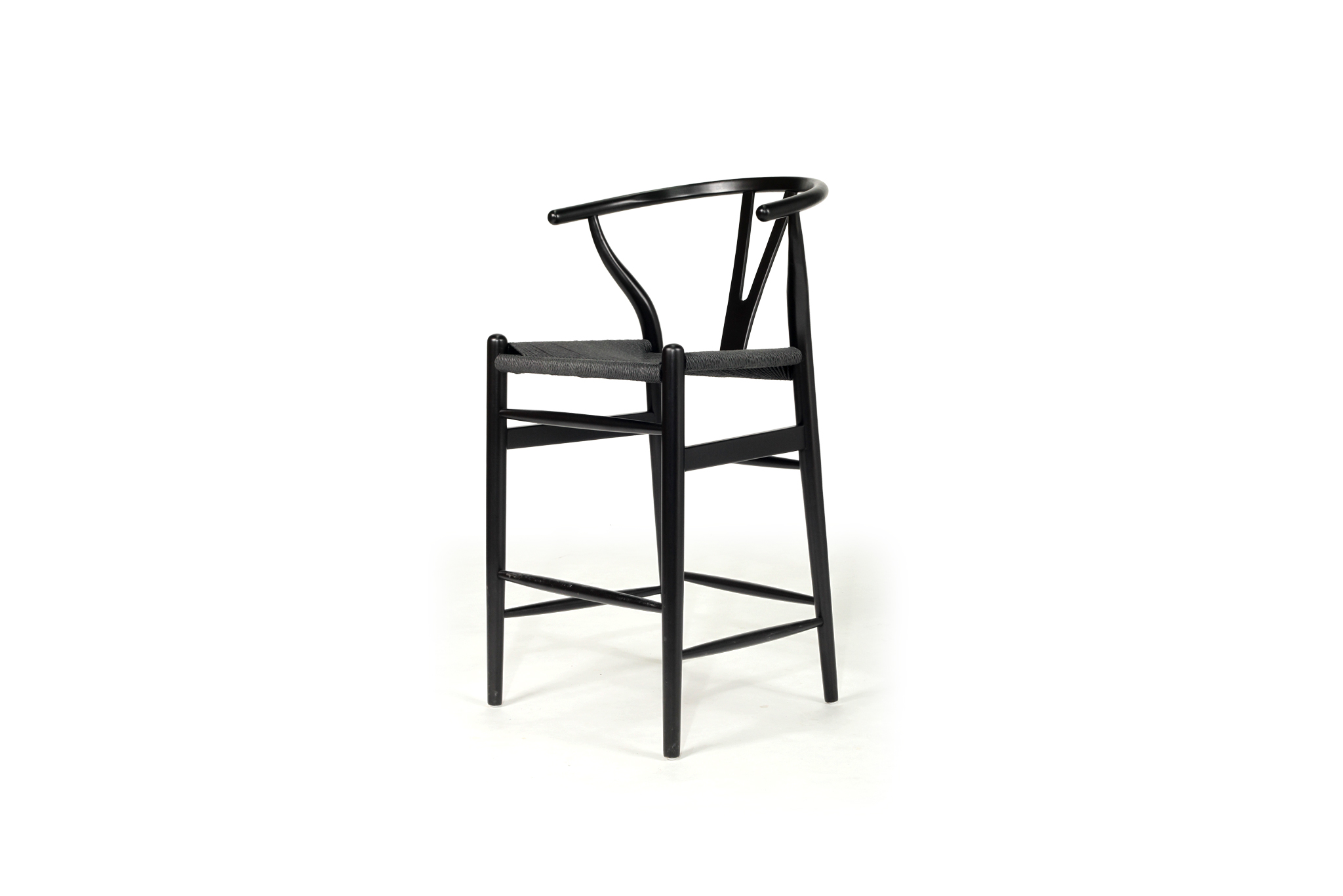 Wishbone Counter Stool - Black on Black - Image 3