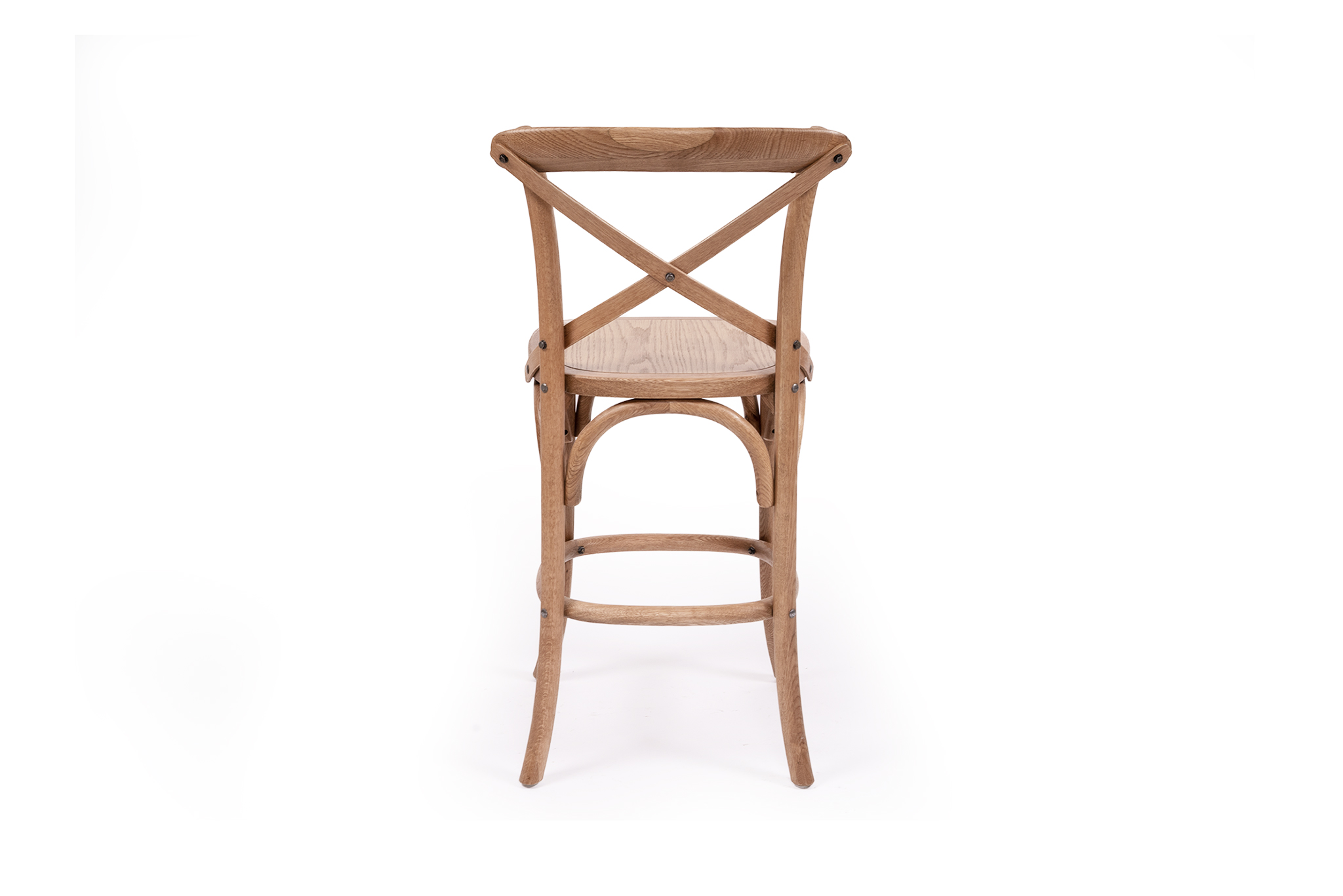 Provincial Cross Back Counter Stool - Natural Oak - Timber Seat - Image 4