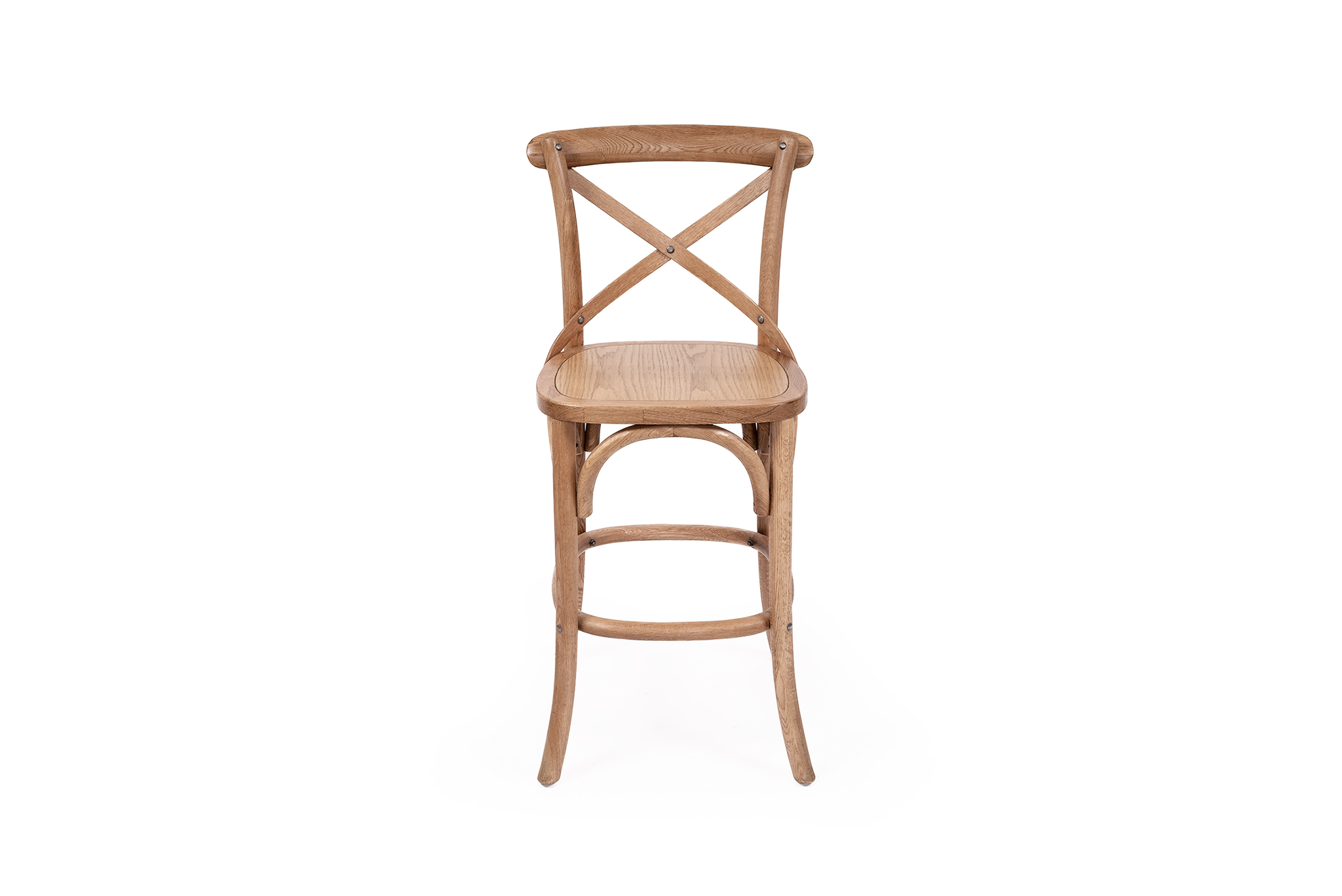 Provincial Cross Back Counter Stool - Natural Oak - Timber Seat - Image 5