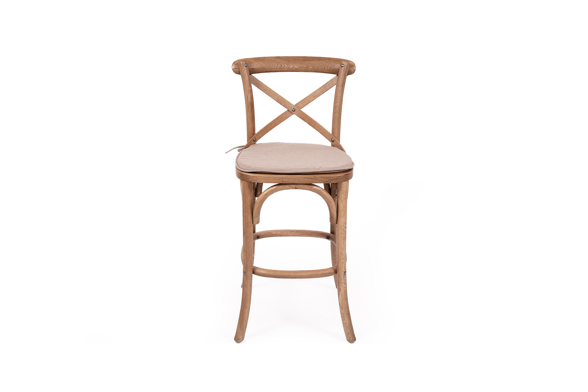 Provincial Cross Back Counter Stool - Natural Oak - Timber Seat - Image 6