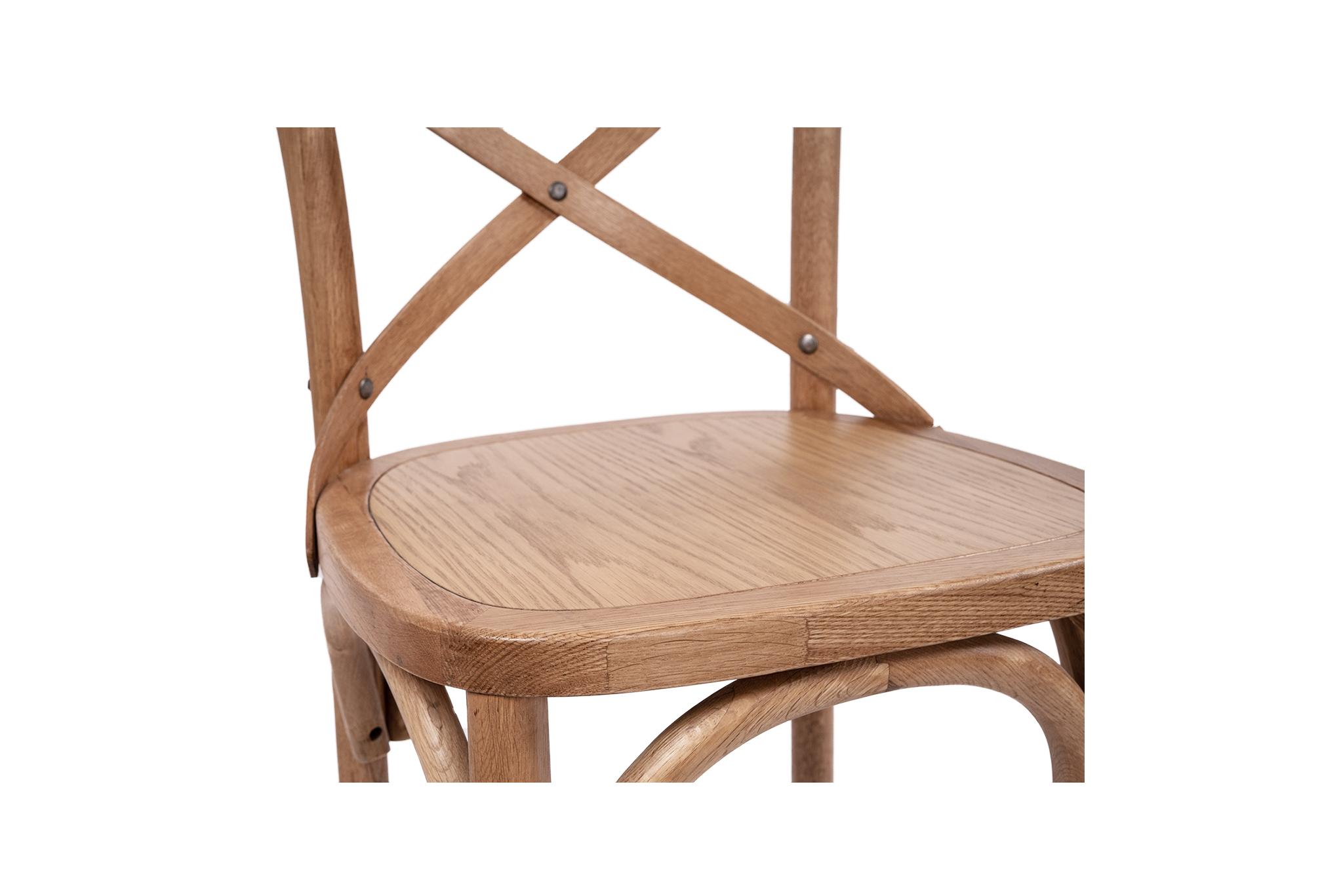 Provincial Cross Back Counter Stool - Natural Oak - Timber Seat - Image 7