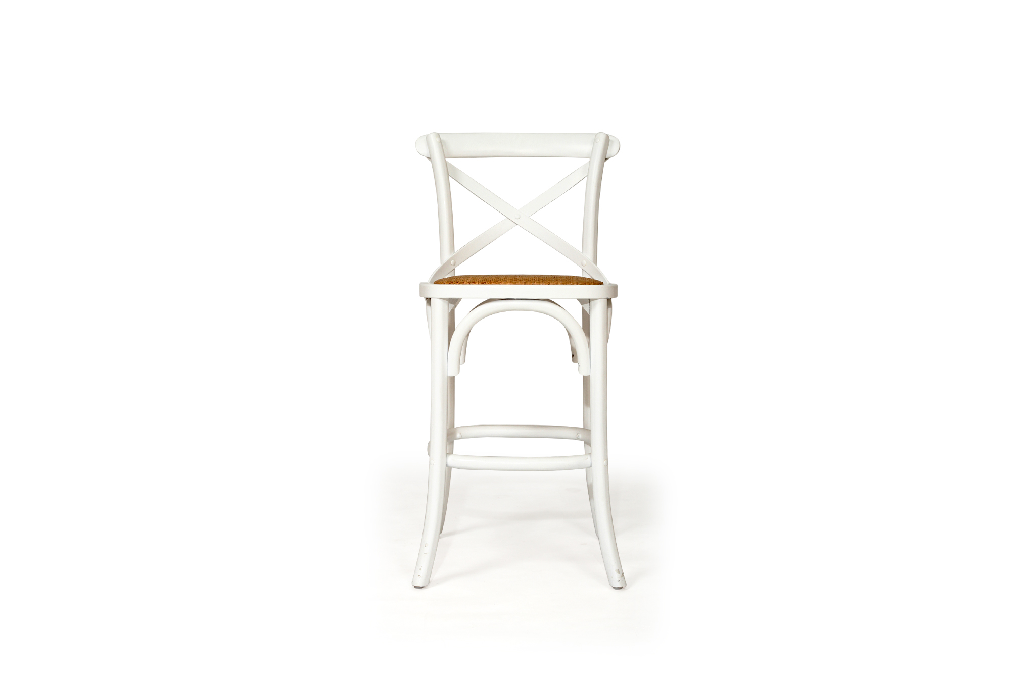 Provincial Cross Back Counter Stool - White