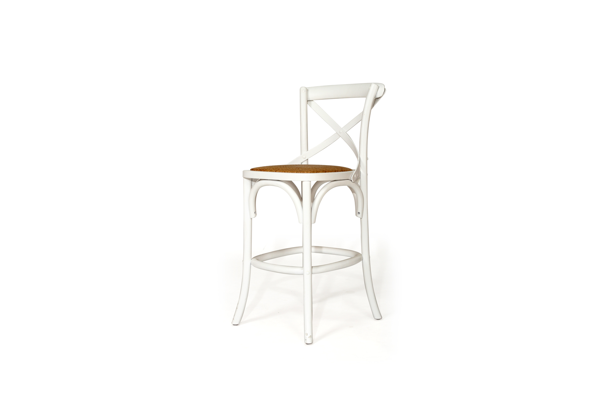 Provincial Cross Back Counter Stool - White - Image 3