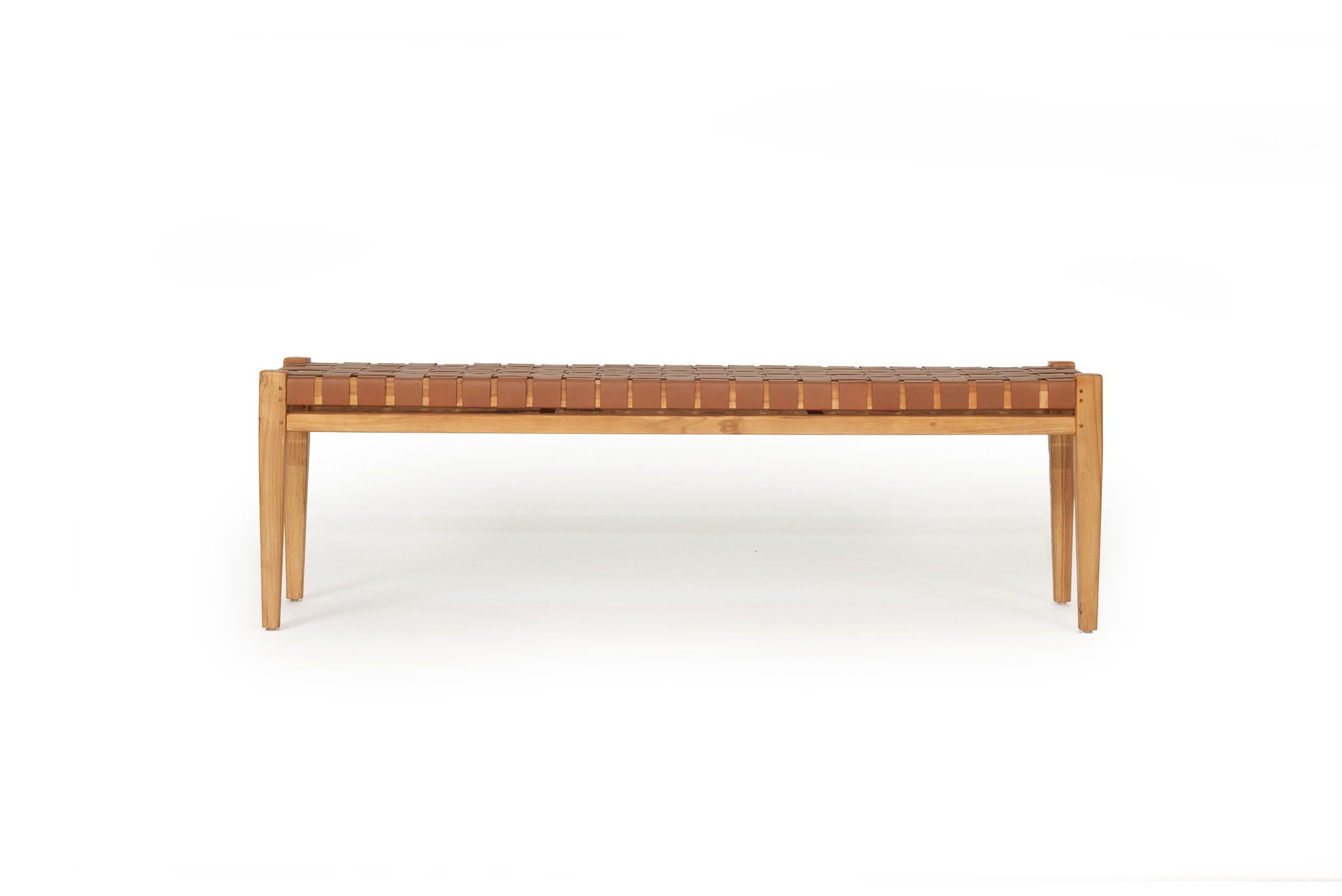 Pasadena Leather Strap Bench - Tan - 150cm