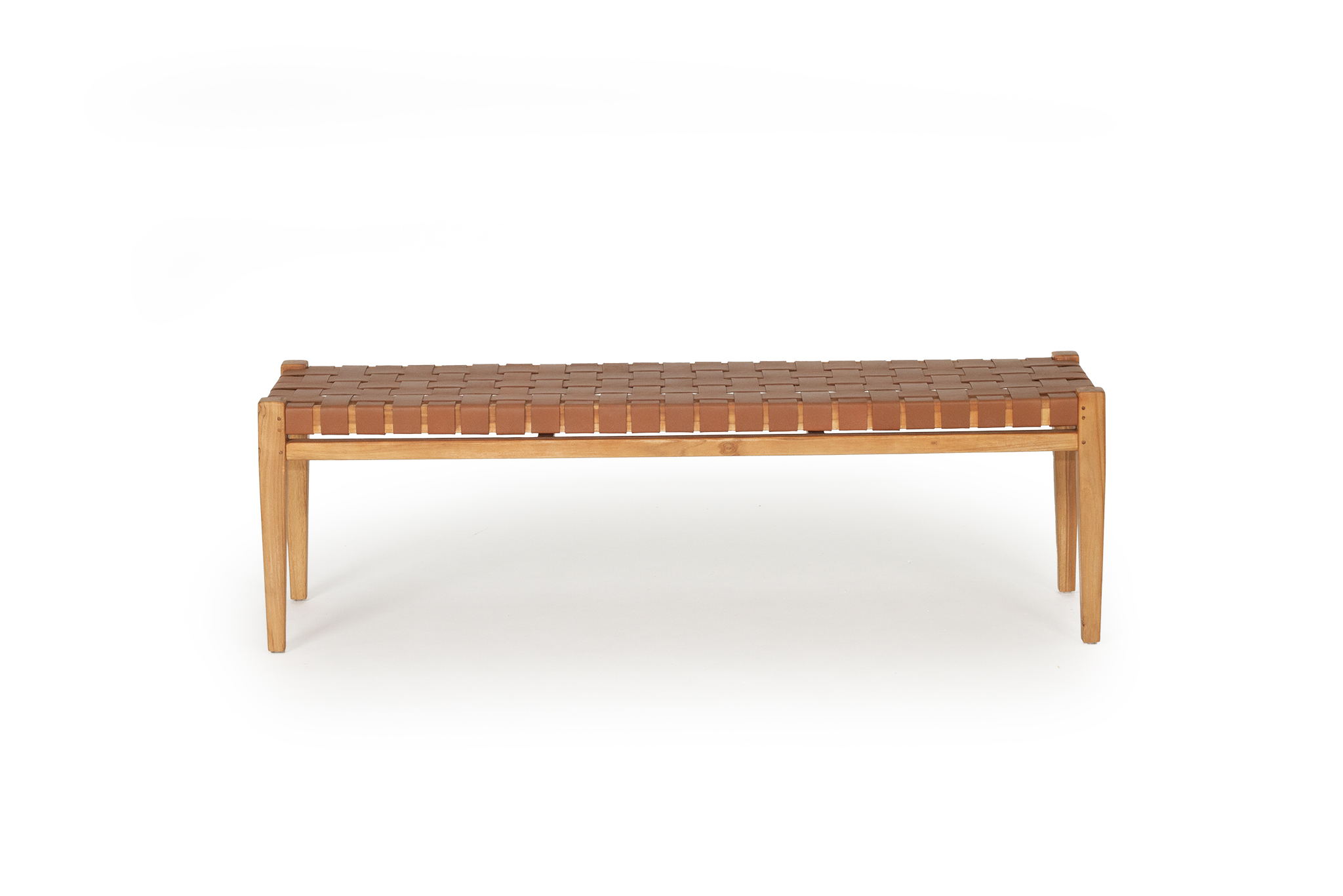 Pasadena Leather Strap Bench - Tan - 150cm - Image 6