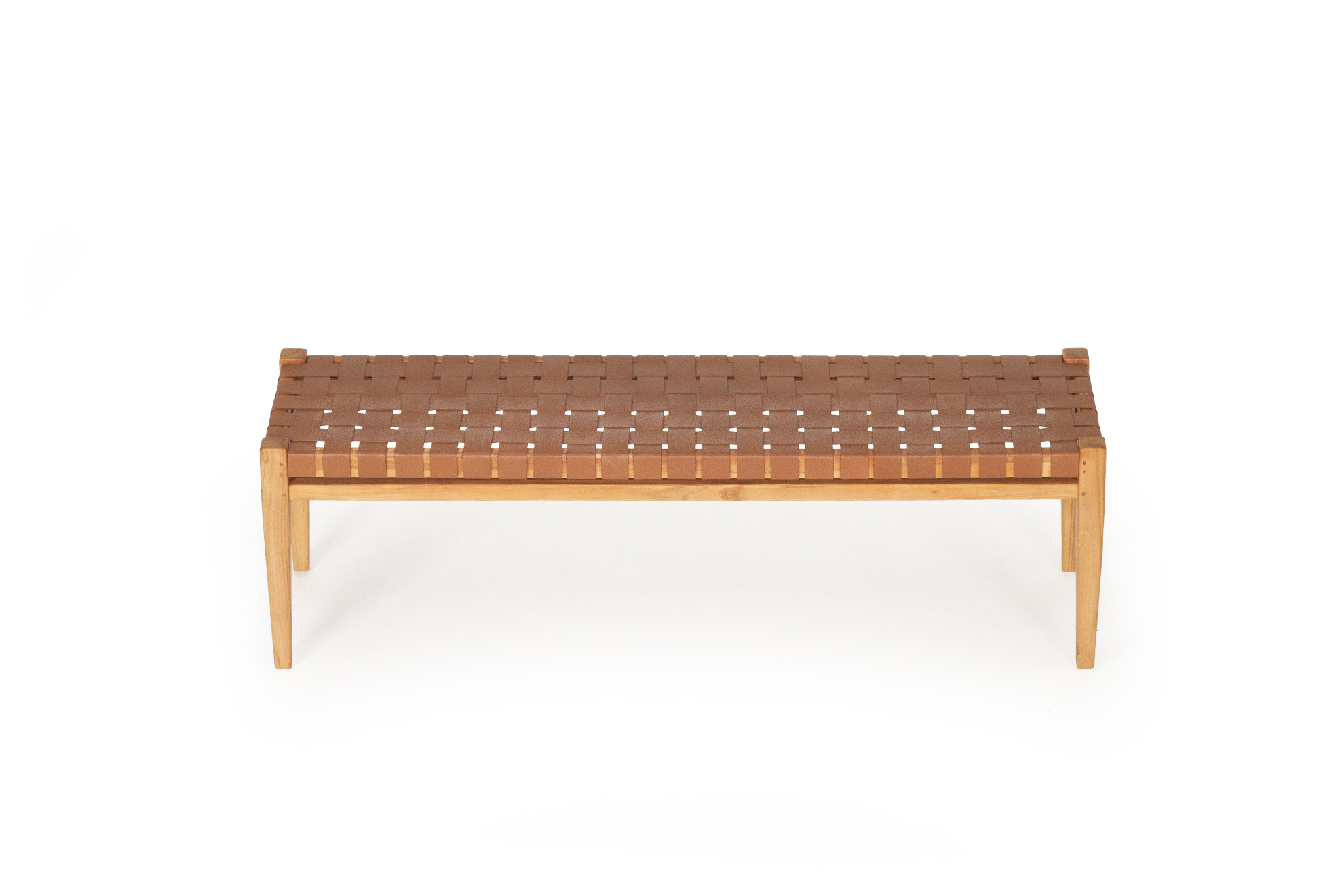 Pasadena Leather Strap Bench - Tan - 150cm - Image 9