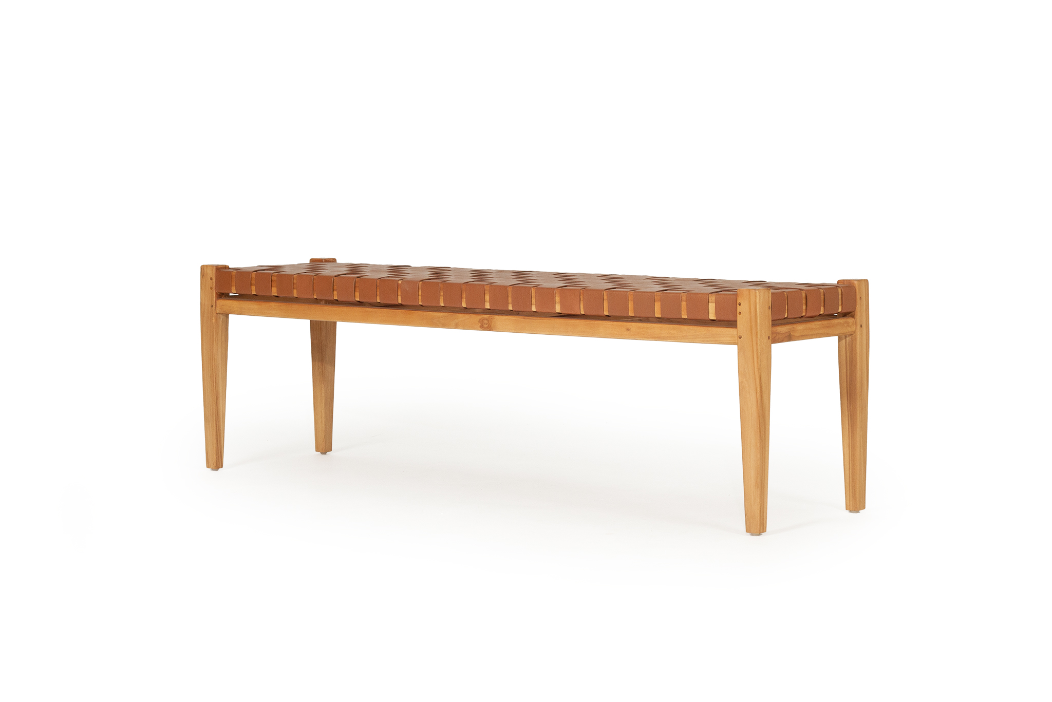 Pasadena Leather Strap Bench - Tan - 150cm - Image 3