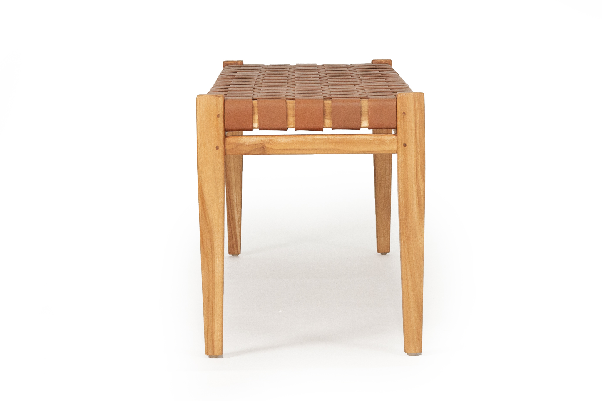 Pasadena Leather Strap Bench - Tan - 150cm - Image 4