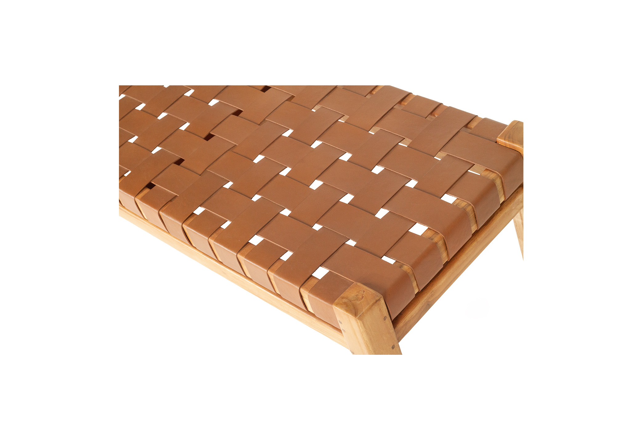 Pasadena Leather Strap Bench - Tan - 150cm - Image 7