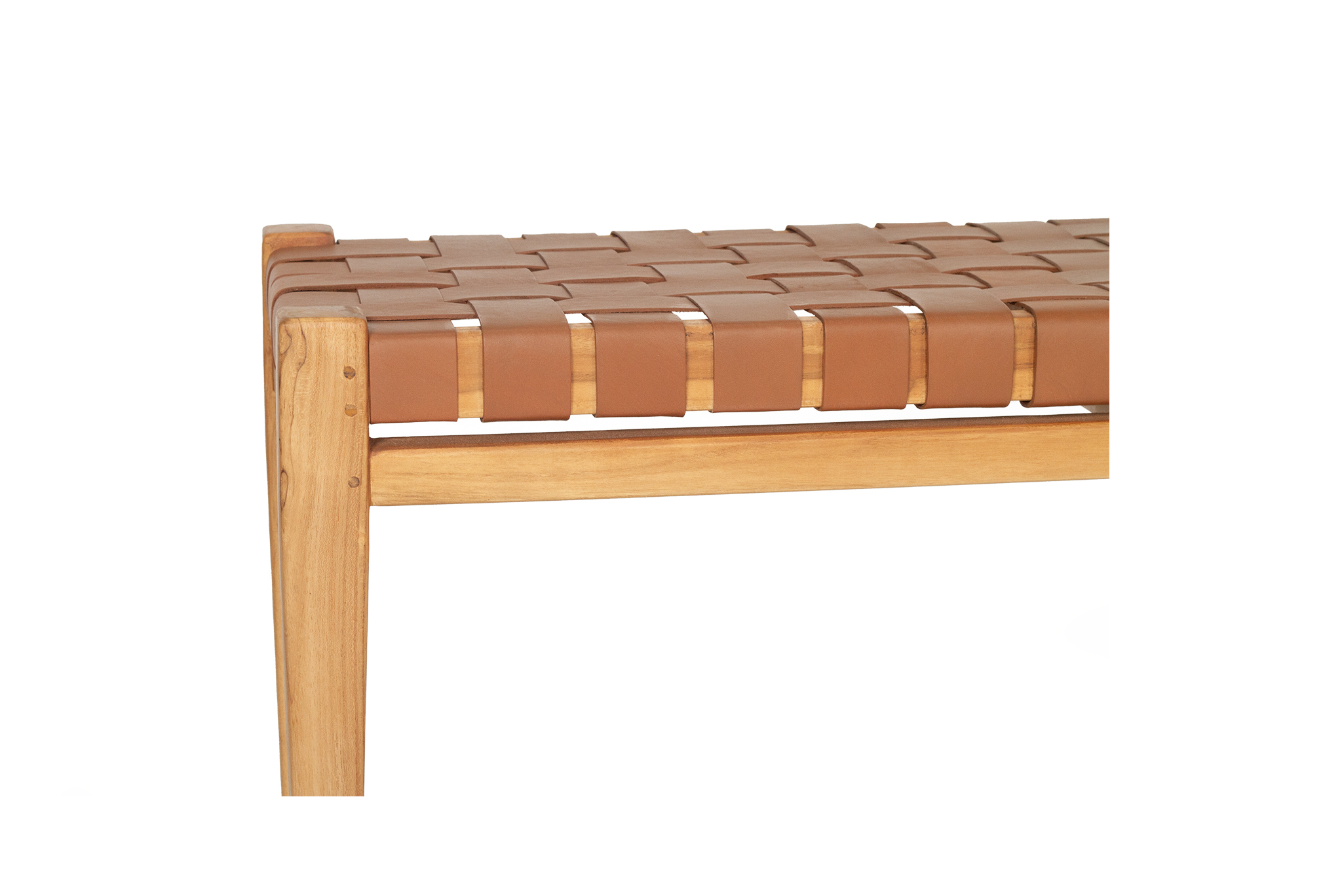 Pasadena Leather Strap Bench - Tan - 150cm - Image 8