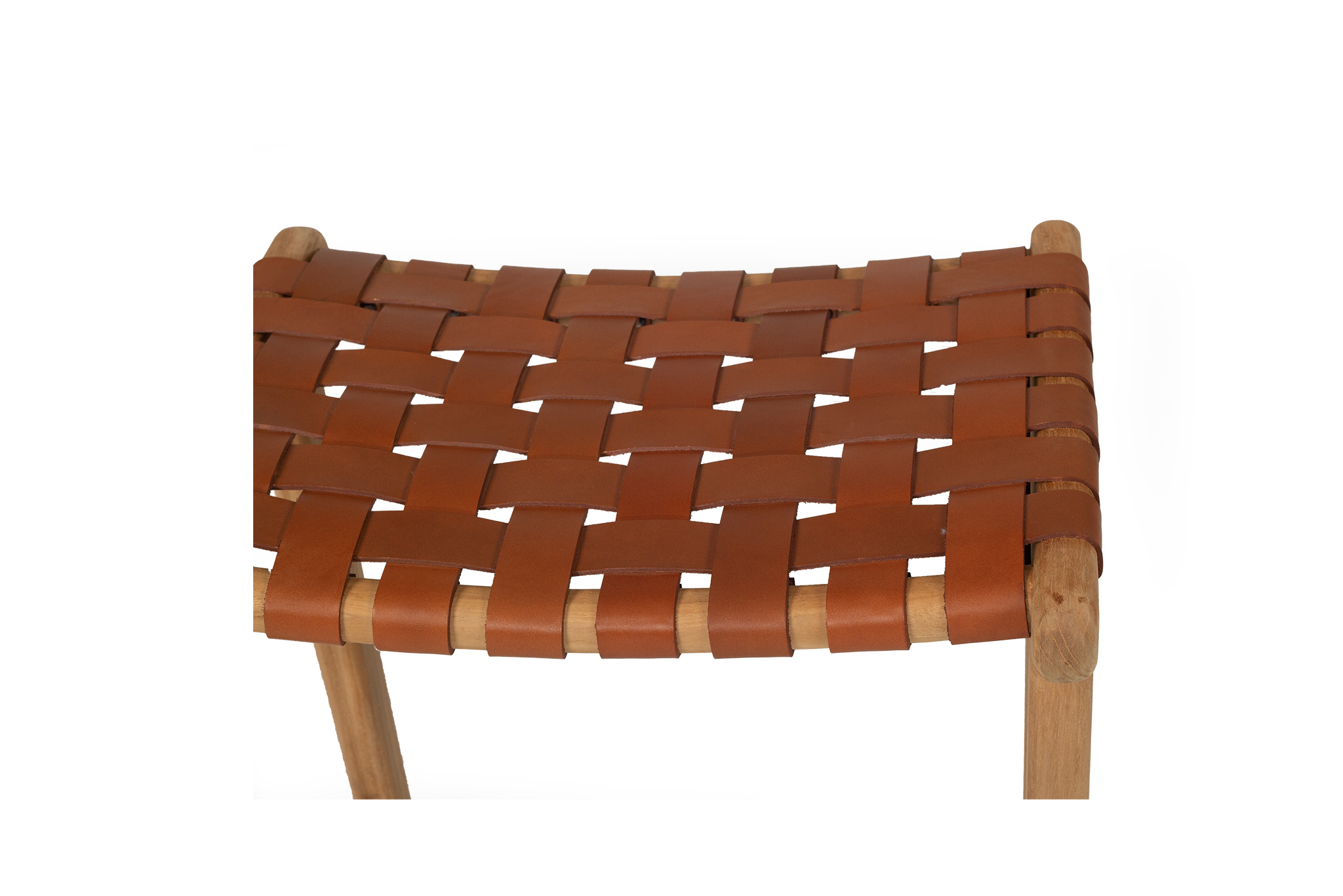 Pasadena Leather Saddle Stool - Woven Tan - Image 8