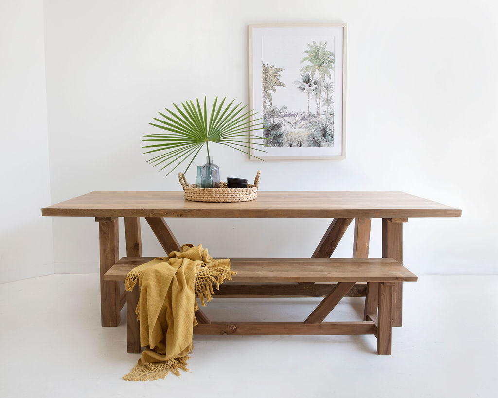 Reclaimed Teak Farmhouse Table