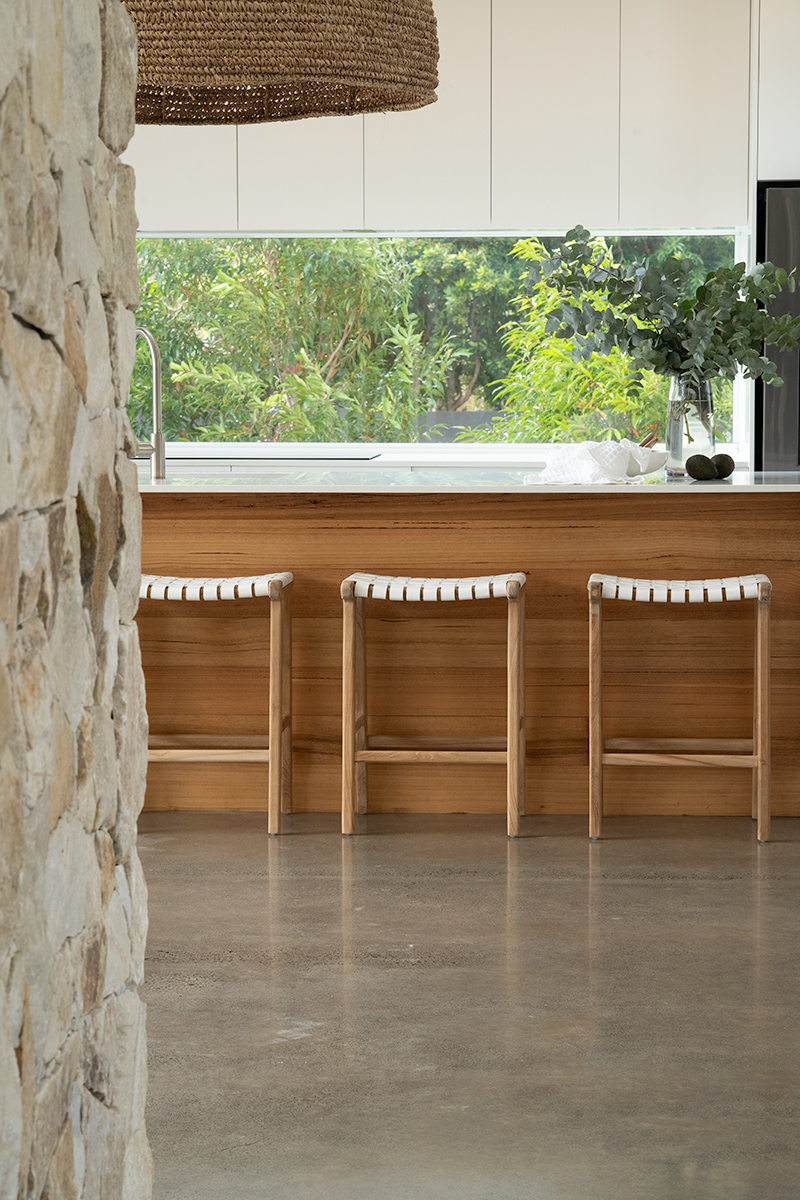 Pasadena Leather Saddle Stool - White - Woven - Image 10