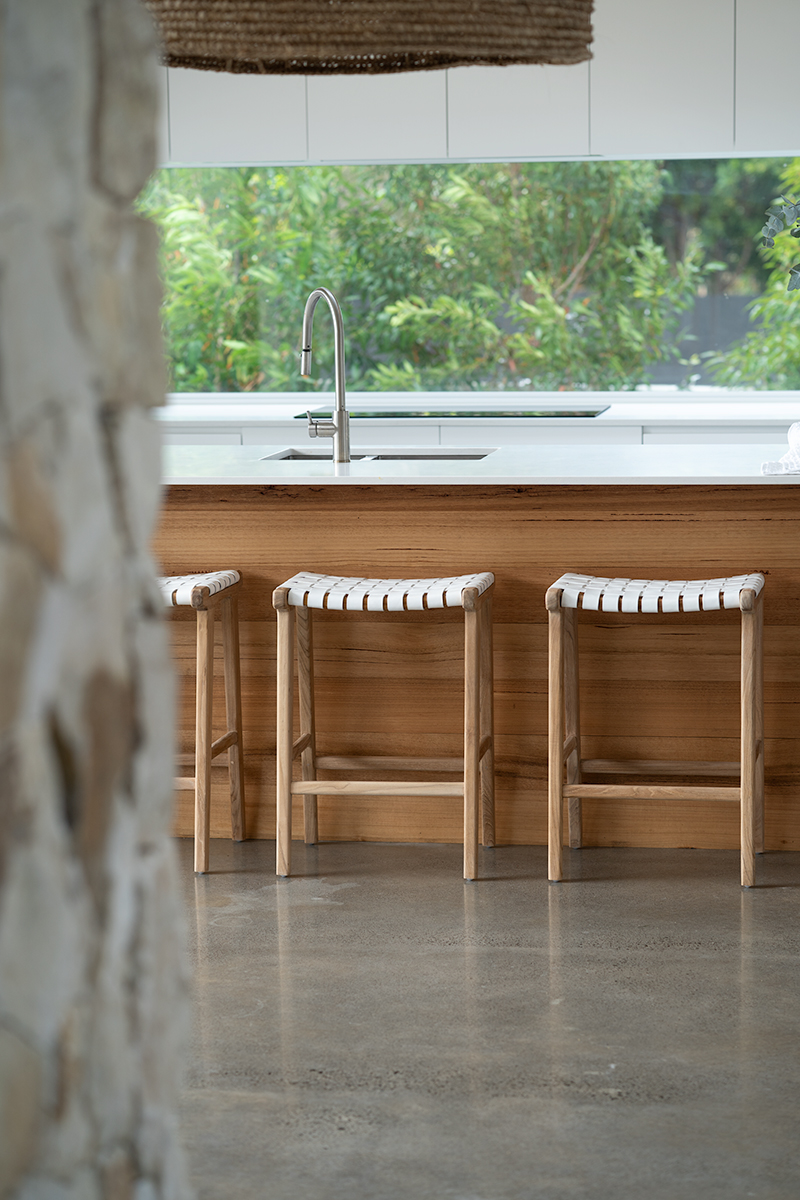 Pasadena Leather Saddle Stool - White - Woven - Image 11
