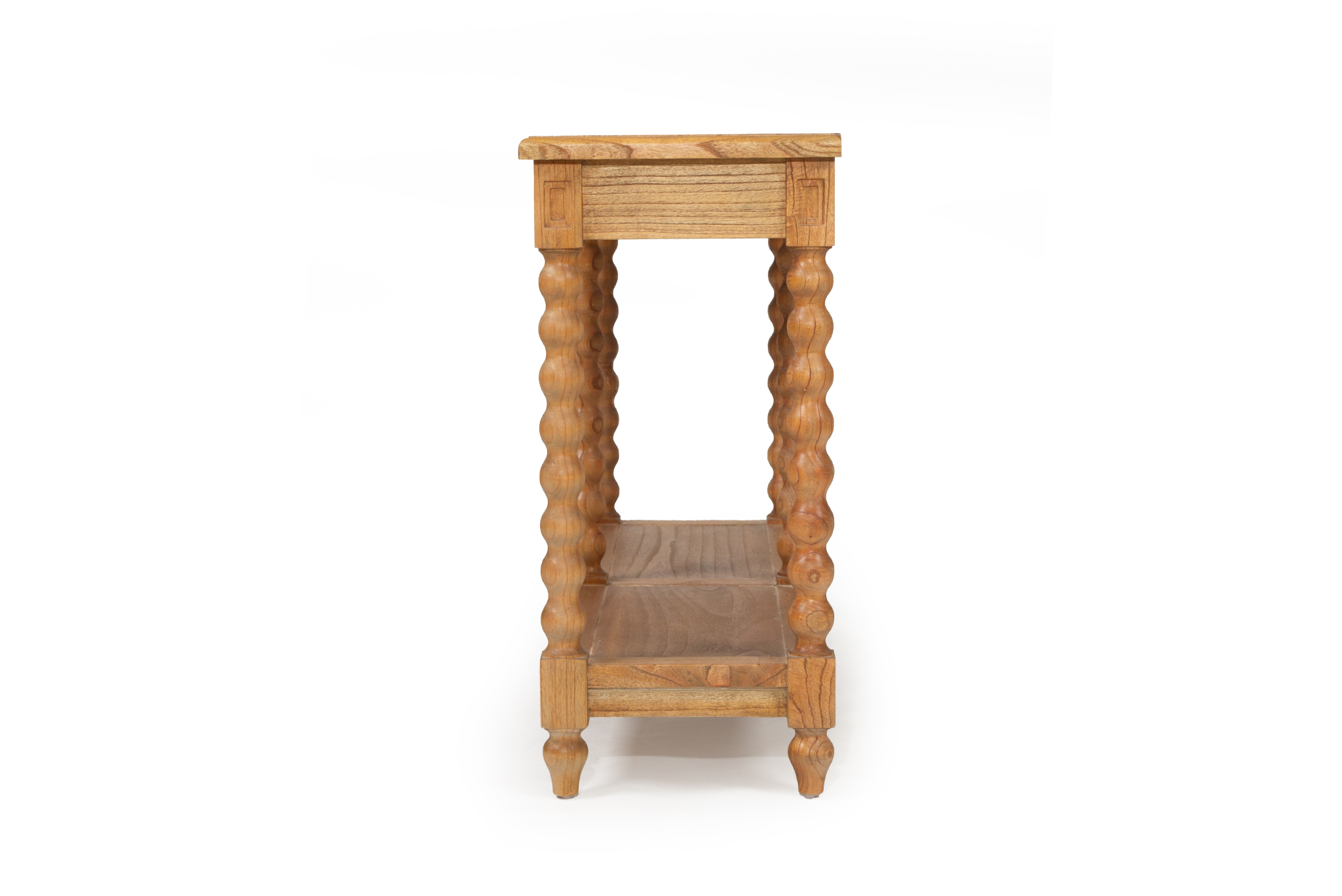 Stradbroke Bobbin Console Table - 2 Drawer - Herringbone Top - Image 5