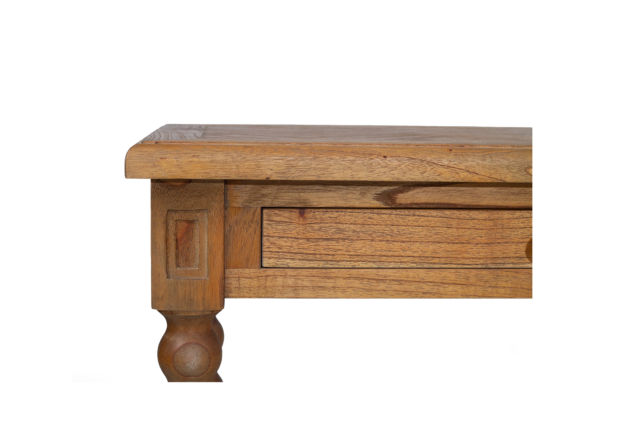 Stradbroke Bobbin Console Table - 2 Drawer - Herringbone Top - Image 9
