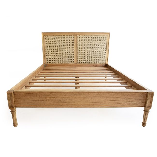 Hamilton Cane Bed - Single Size - Low End - Weathered Oak