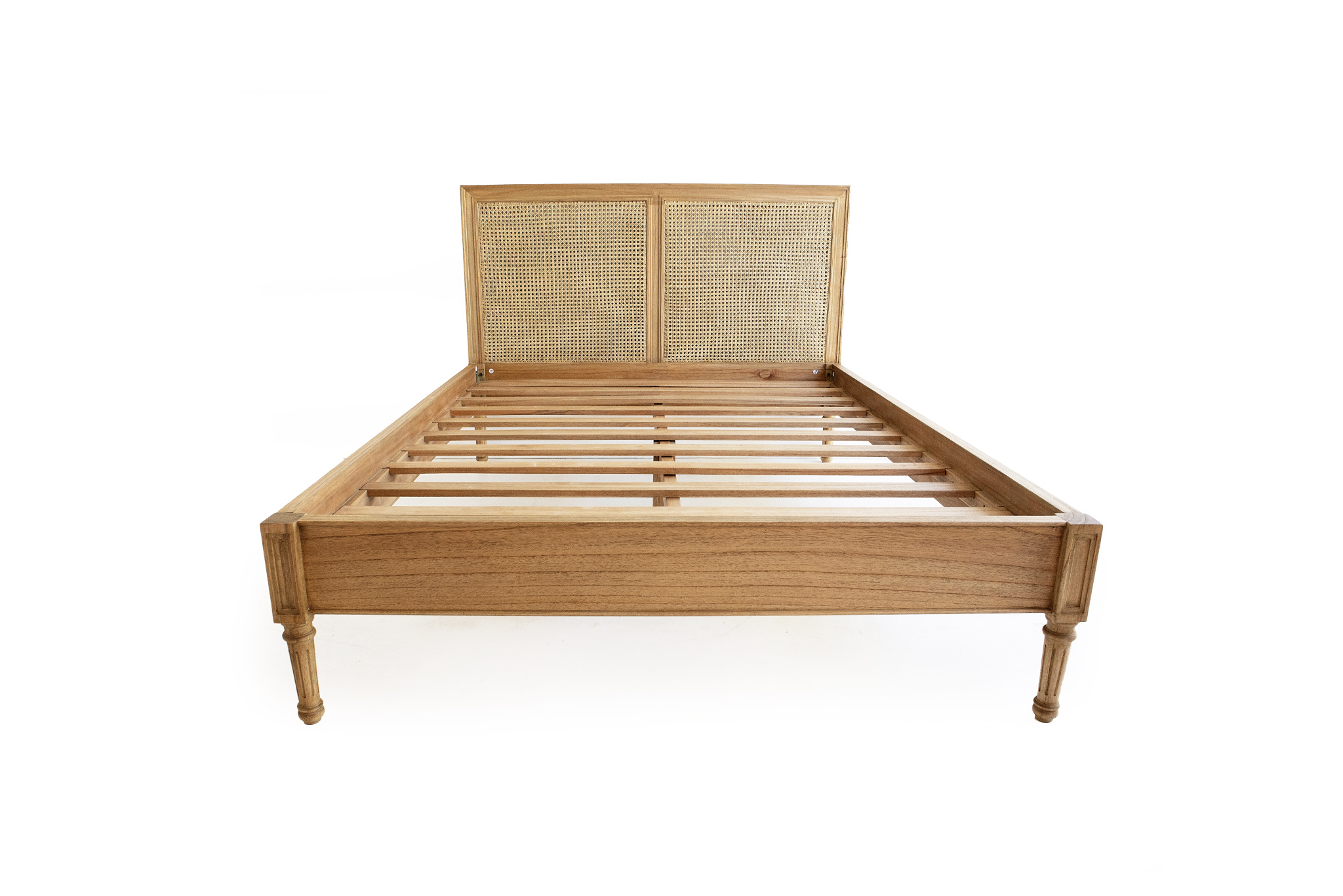 Hamilton Cane Bed - Queen Size - Low End - Weathered Oak