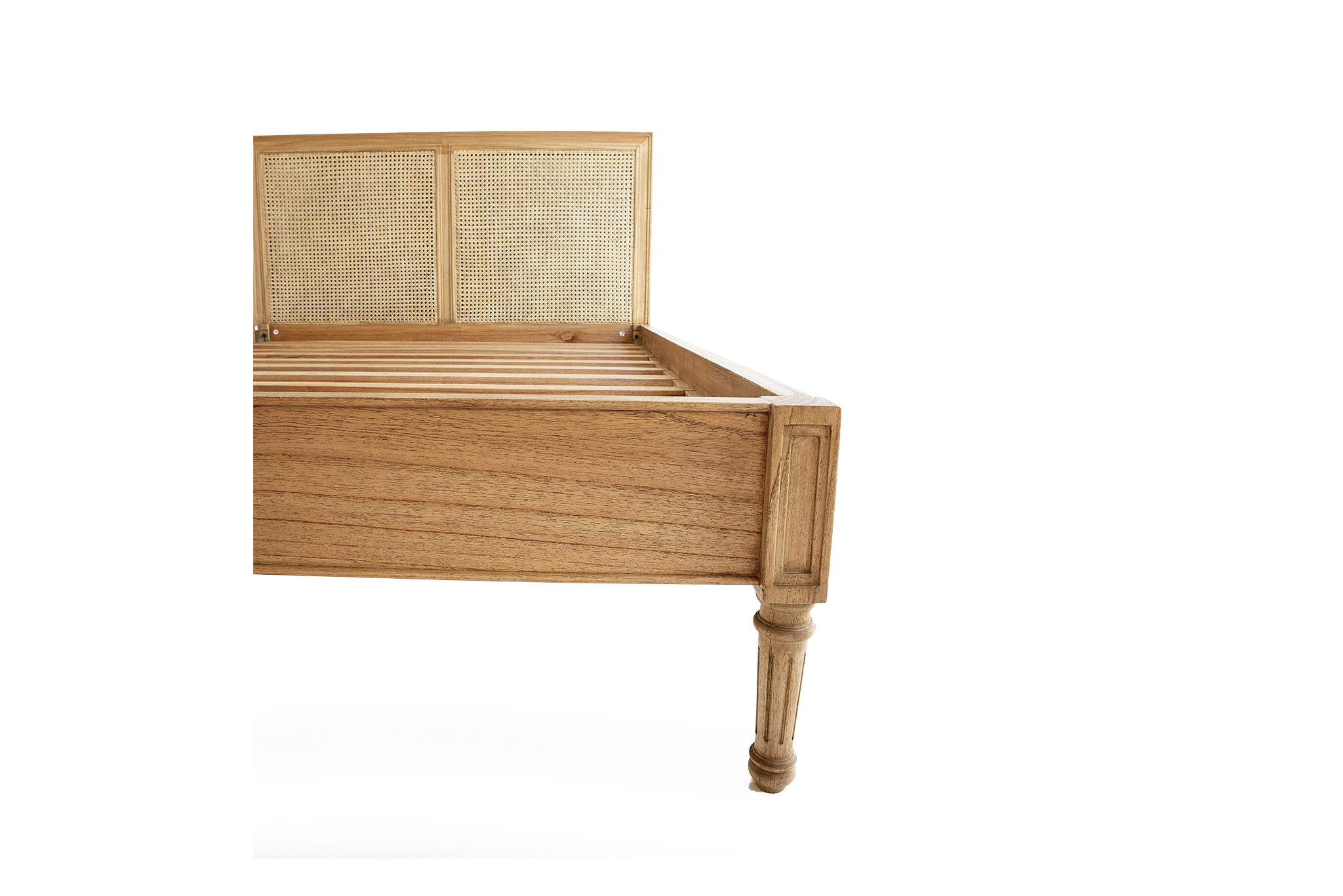 Hamilton Cane Bed - Queen Size - Low End - Weathered Oak - Image 4