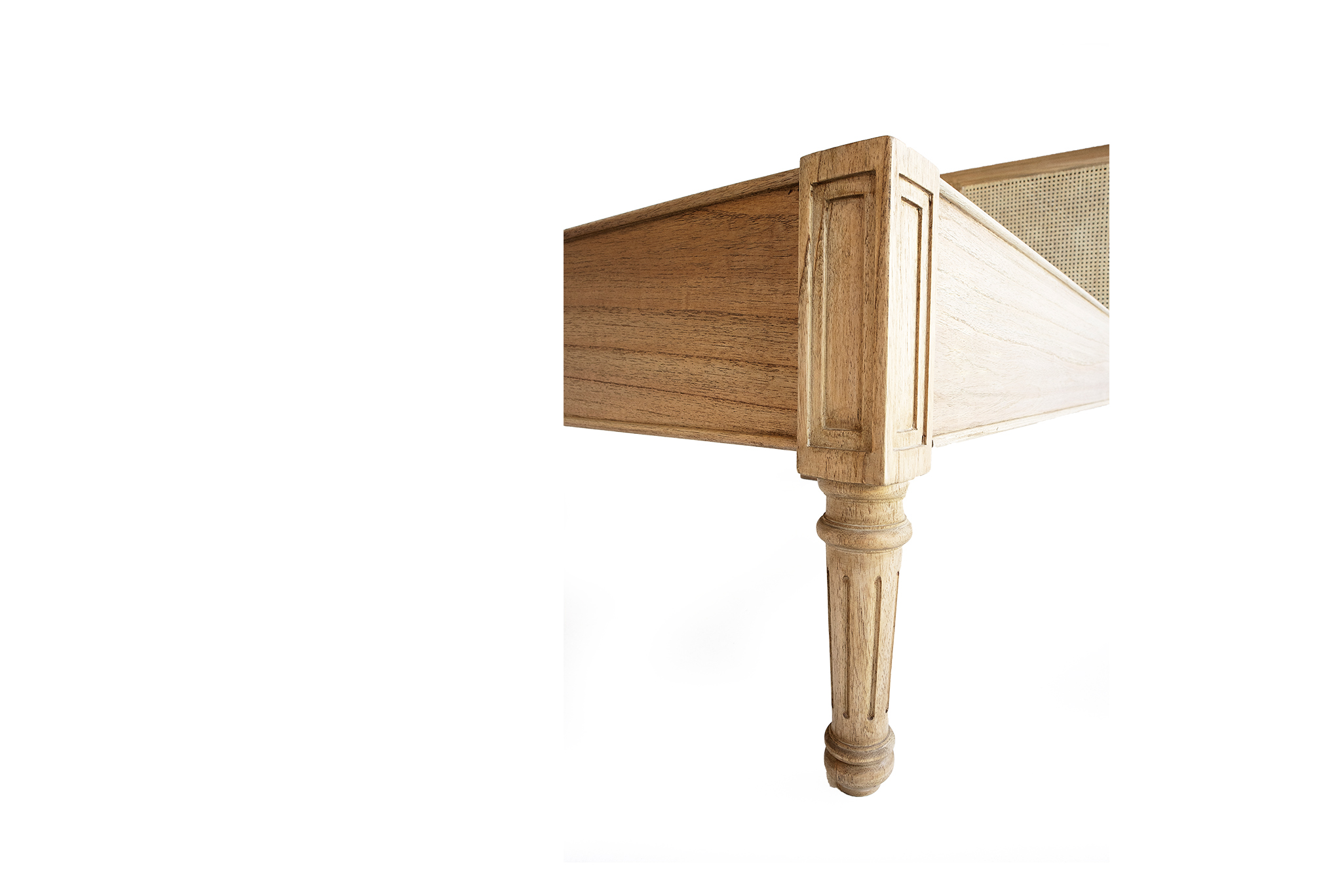 Hamilton Cane Bed - Queen Size - Low End - Weathered Oak - Image 5