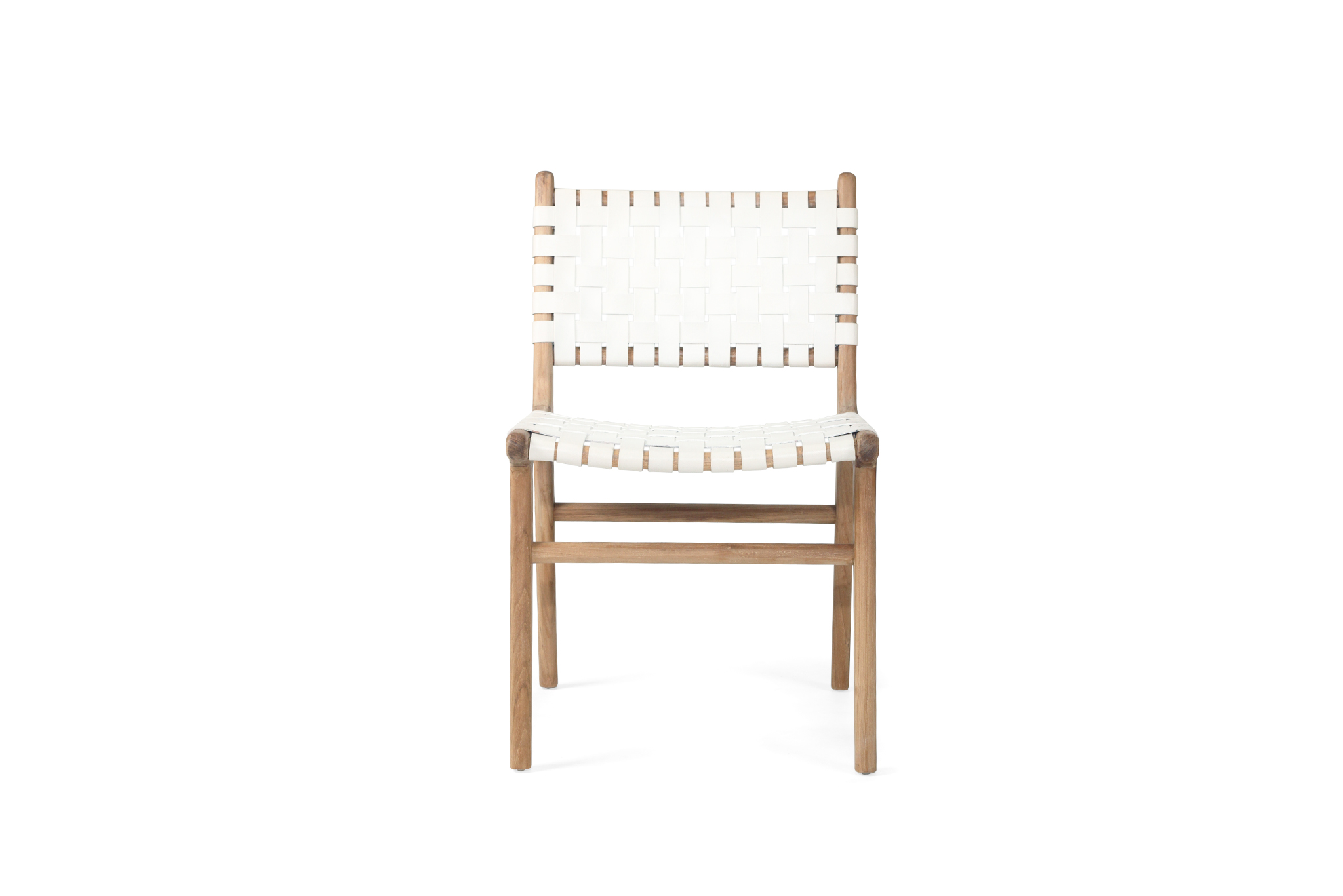 Pasadena Woven Leather Side Chair - White - Image 3