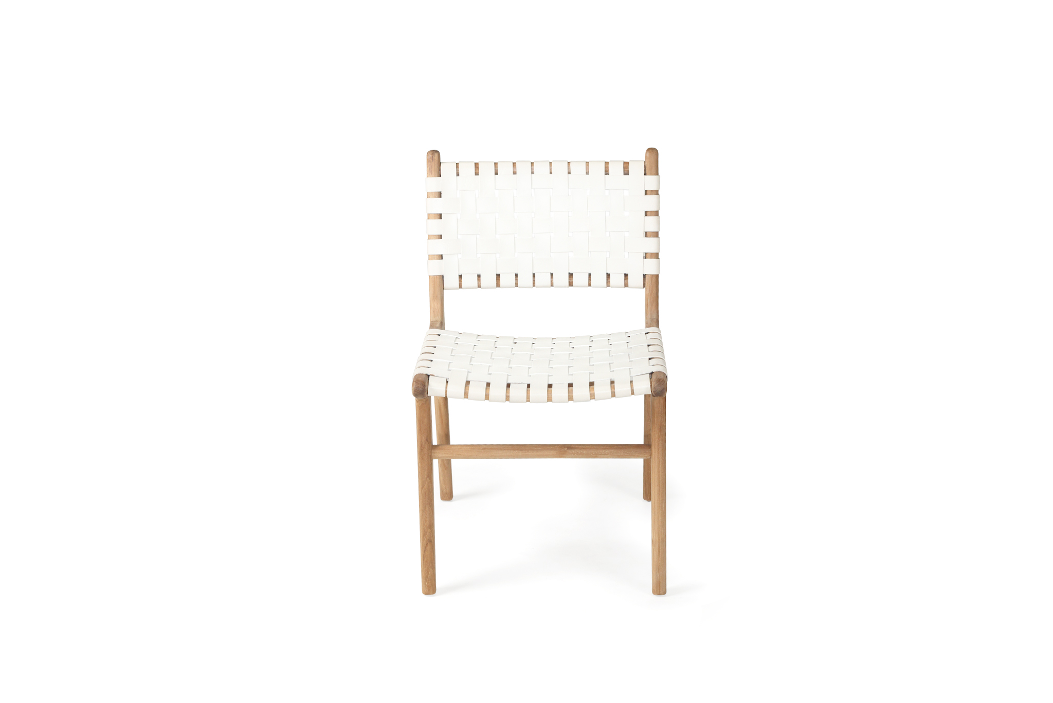 Pasadena Woven Leather Side Chair - White - Image 4