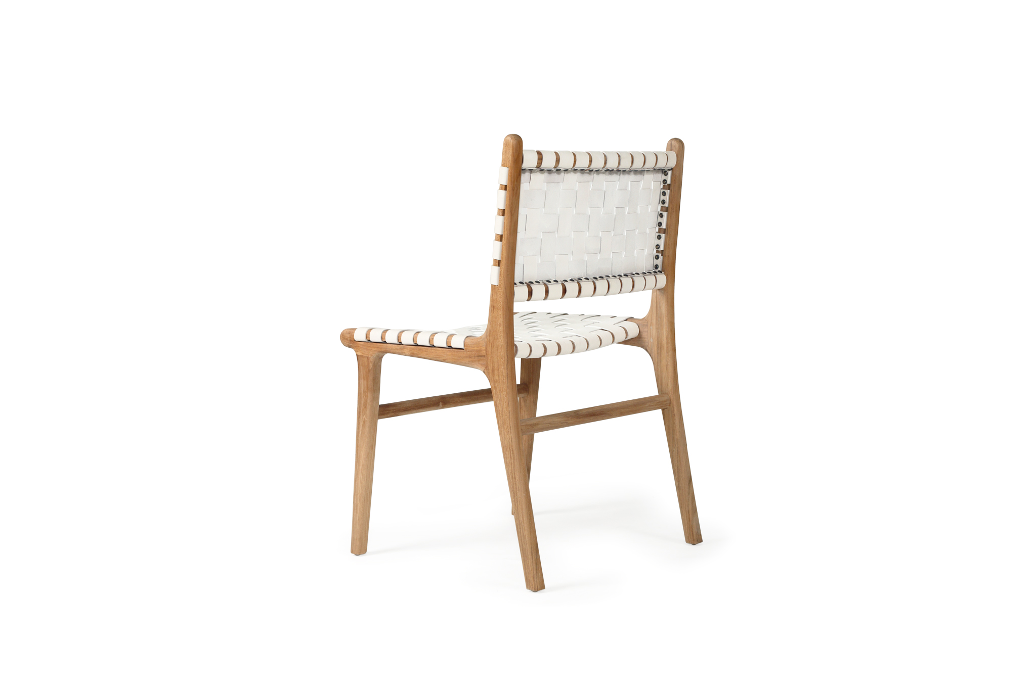 Pasadena Woven Leather Side Chair - White - Image 6