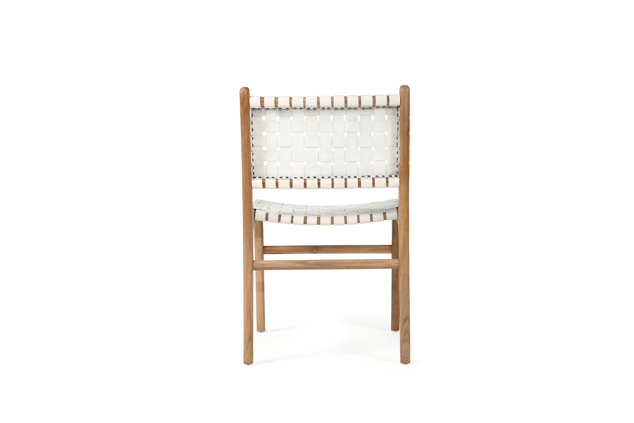 Pasadena Woven Leather Side Chair - White - Image 7