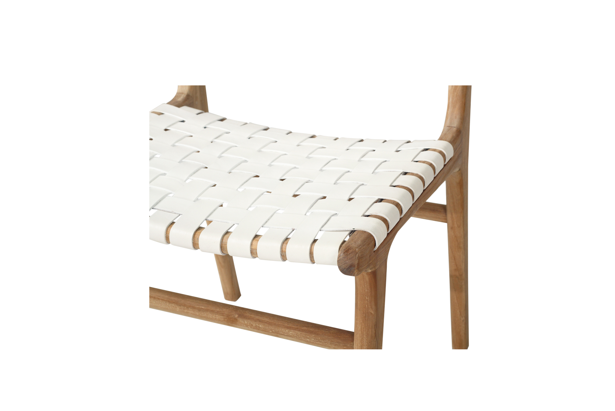 Pasadena Woven Leather Side Chair - White - Image 8