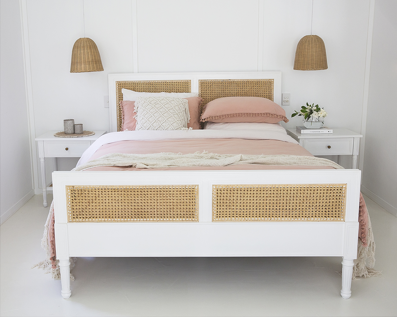 Hamilton Cane Bed - King Single - White - Image 6