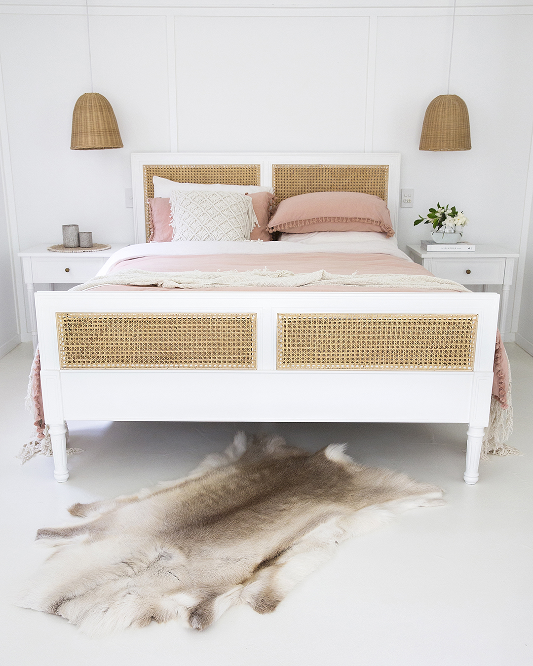 Hamilton Cane Bed - King Single - White - Image 7