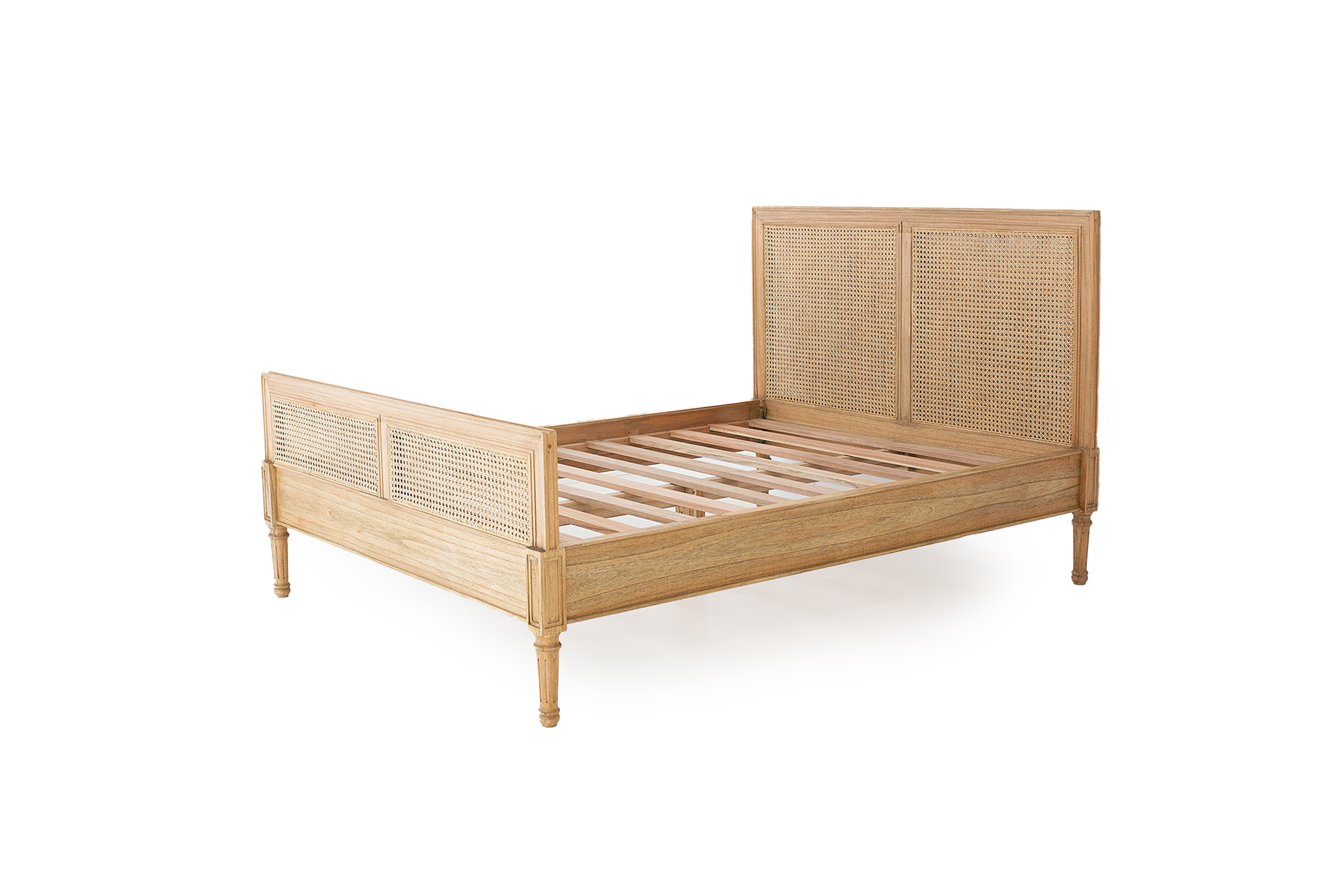 Hamilton Cane Bed - Queen Size - Weathered Oak - Image 9