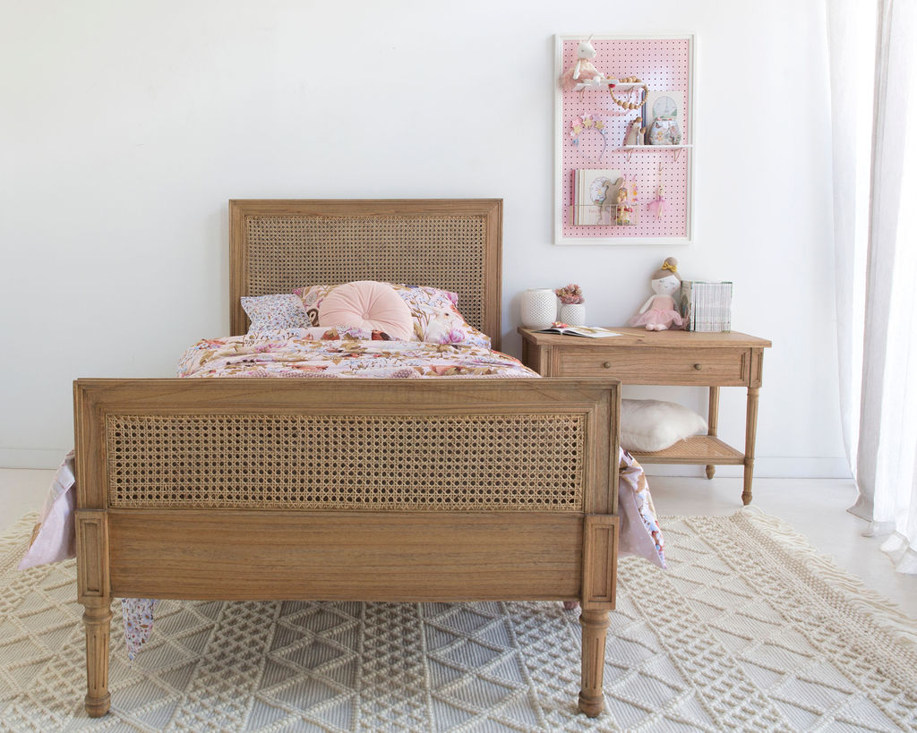 Hamilton Cane Bed - Single - Weathered Oak - Image 2