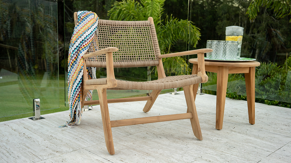 Zen Lazy Arm Chair - Washed Grey - Image 2