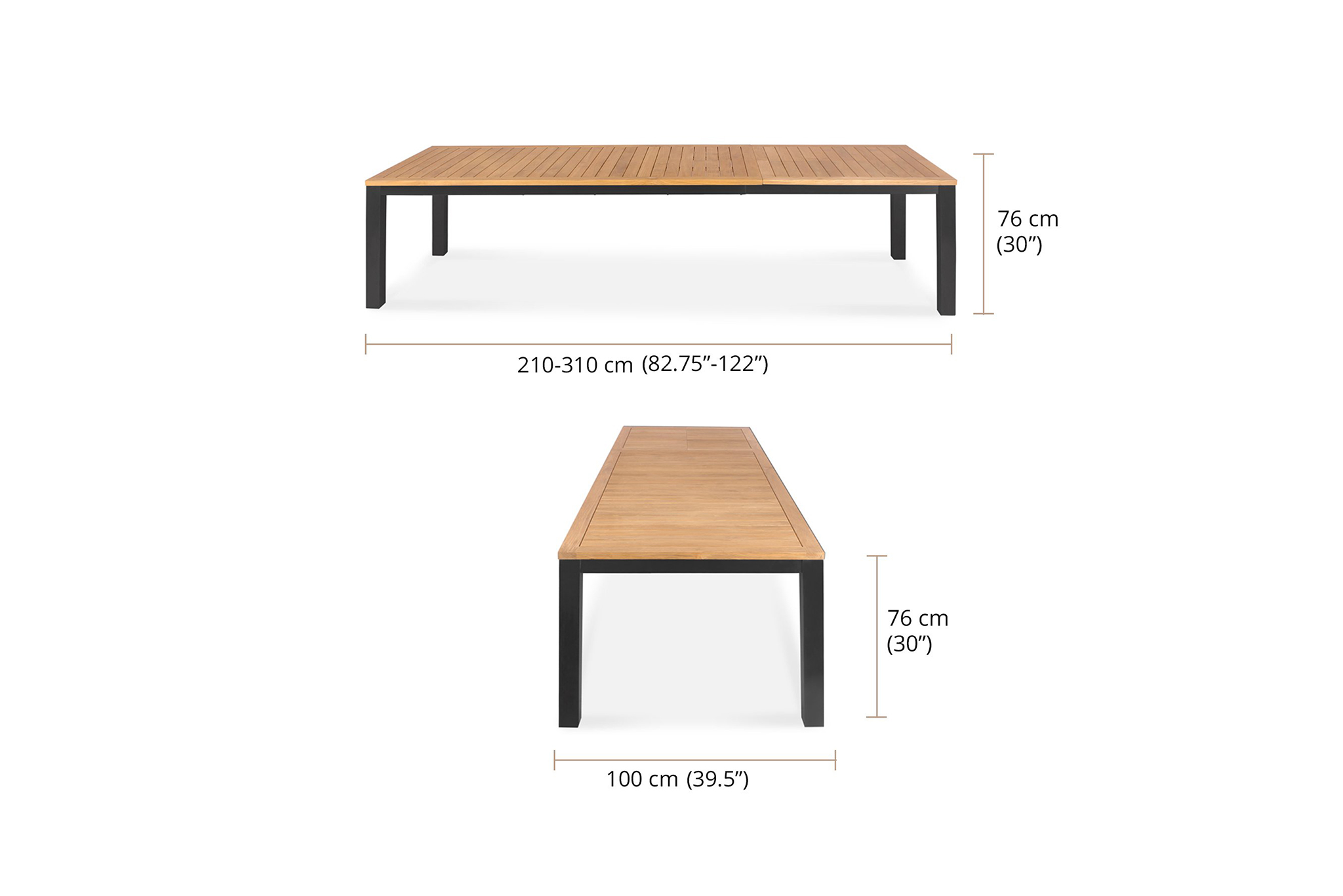 Carmel Outdoor Extension Table 3.1m - Pearl White Powder Coated Legs - Image 16