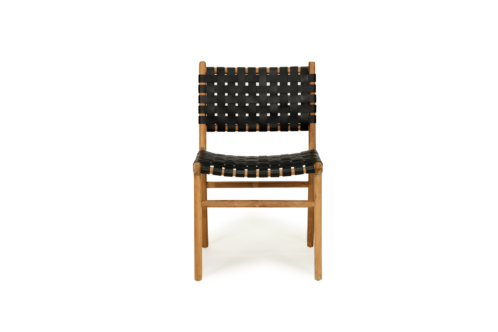 Pasadena Woven Leather Side Chair - Black