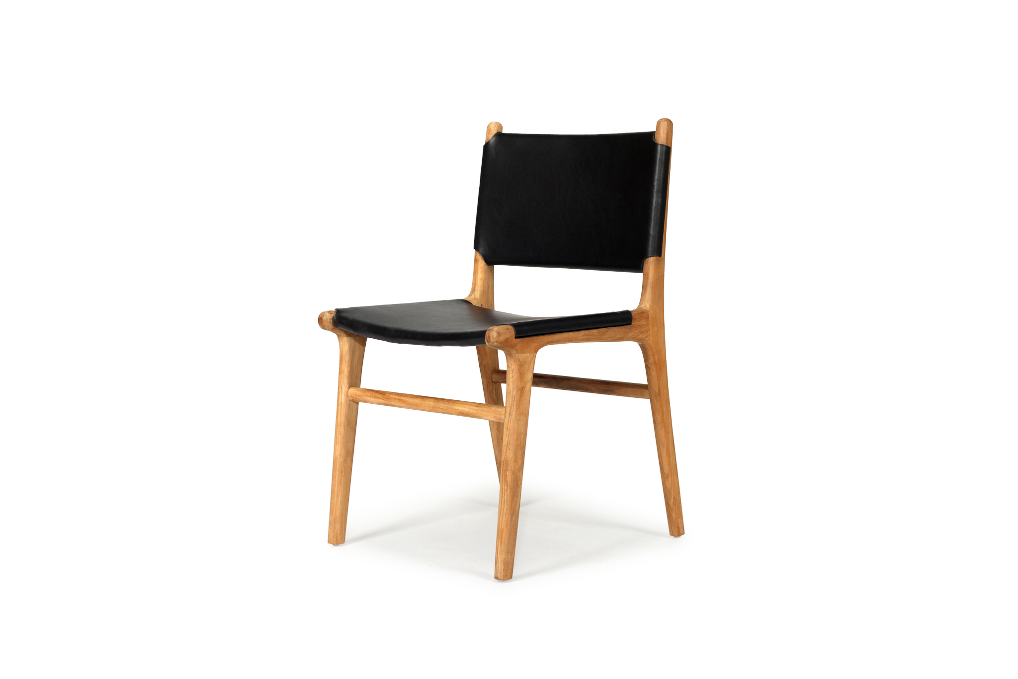 Pasadena Leather Side Chair - Black - Image 3